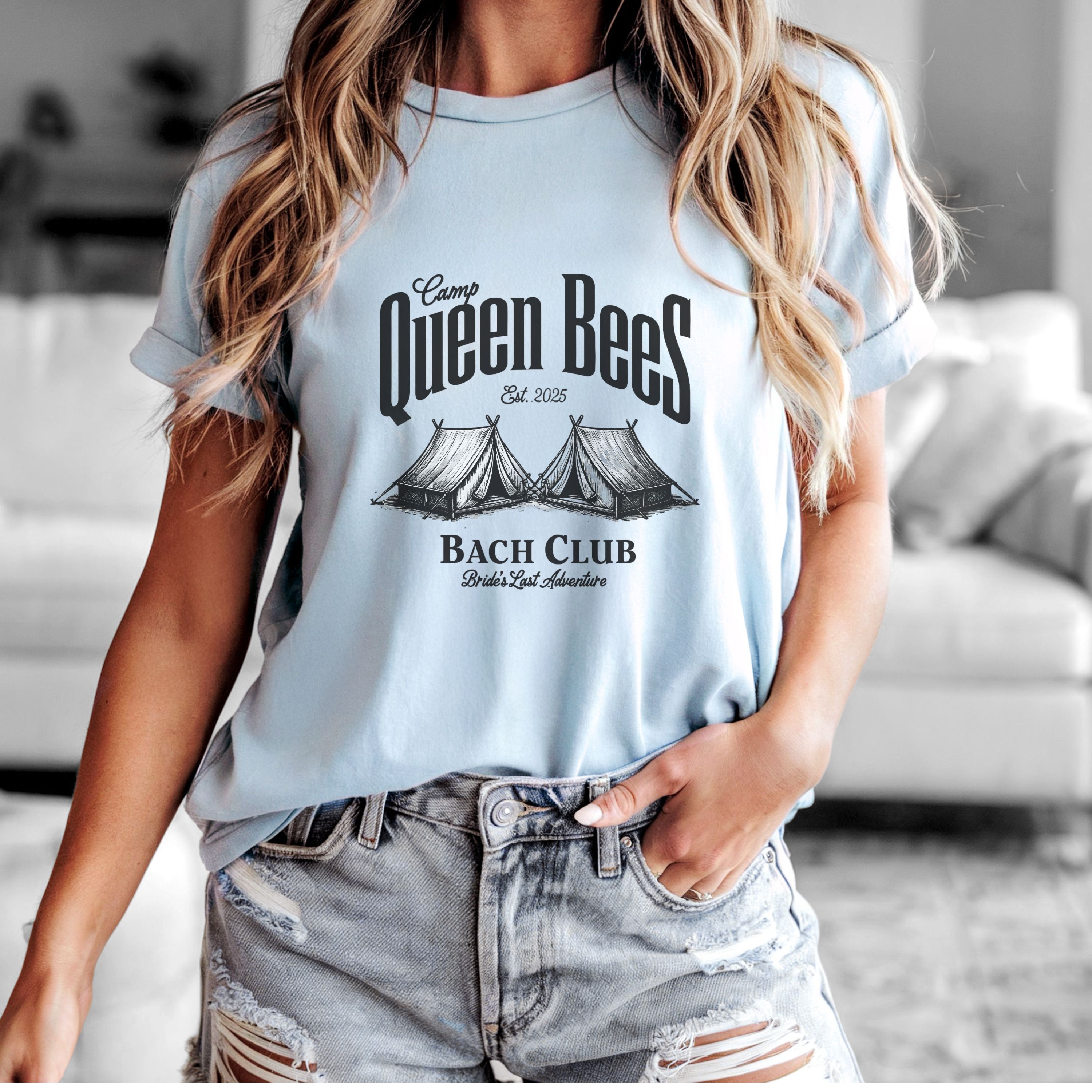 Camp Queen Bees Bach Club Unisex T-Shirt, bachelorette party, bachelorette decor, bachelorette, bridal shower gift, bridesmaid gift, bride gift, bridesmaid gifts, bridal shower - Relaxed Summer Vibe Tee Camp Queen Bees Bach Club Unisex T-Shirt, bachelorette party, bachelorette decor, bachelorette, bridal shower gift, bridesmaid gift, bride gift, bridesmaid gifts, bridal shower - Relaxed Summer Vibe Tee