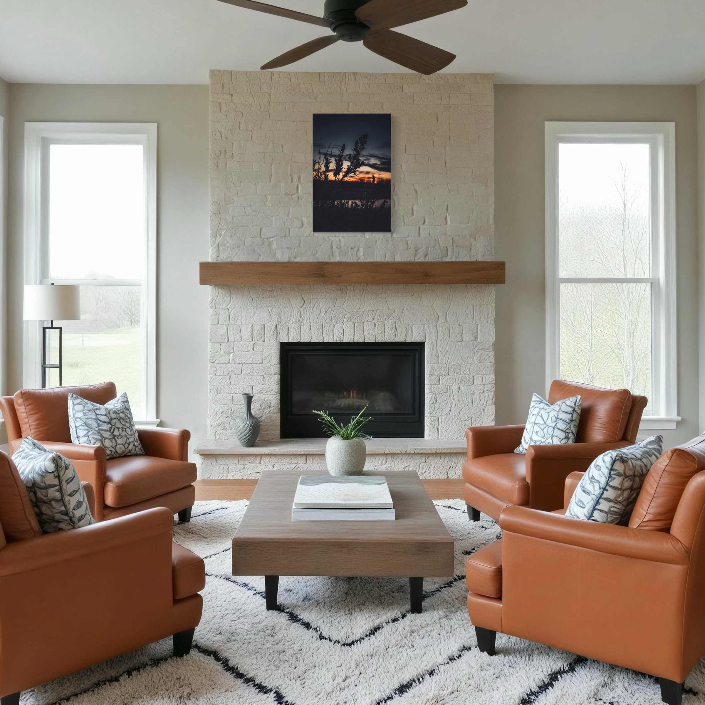 Serene Nature Fine Art Poster - Sunset Silhouette Wall Decor for Home product thumbnail image Serene Nature Fine Art Poster - Sunset Silhouette Wall Decor for Home product thumbnail image