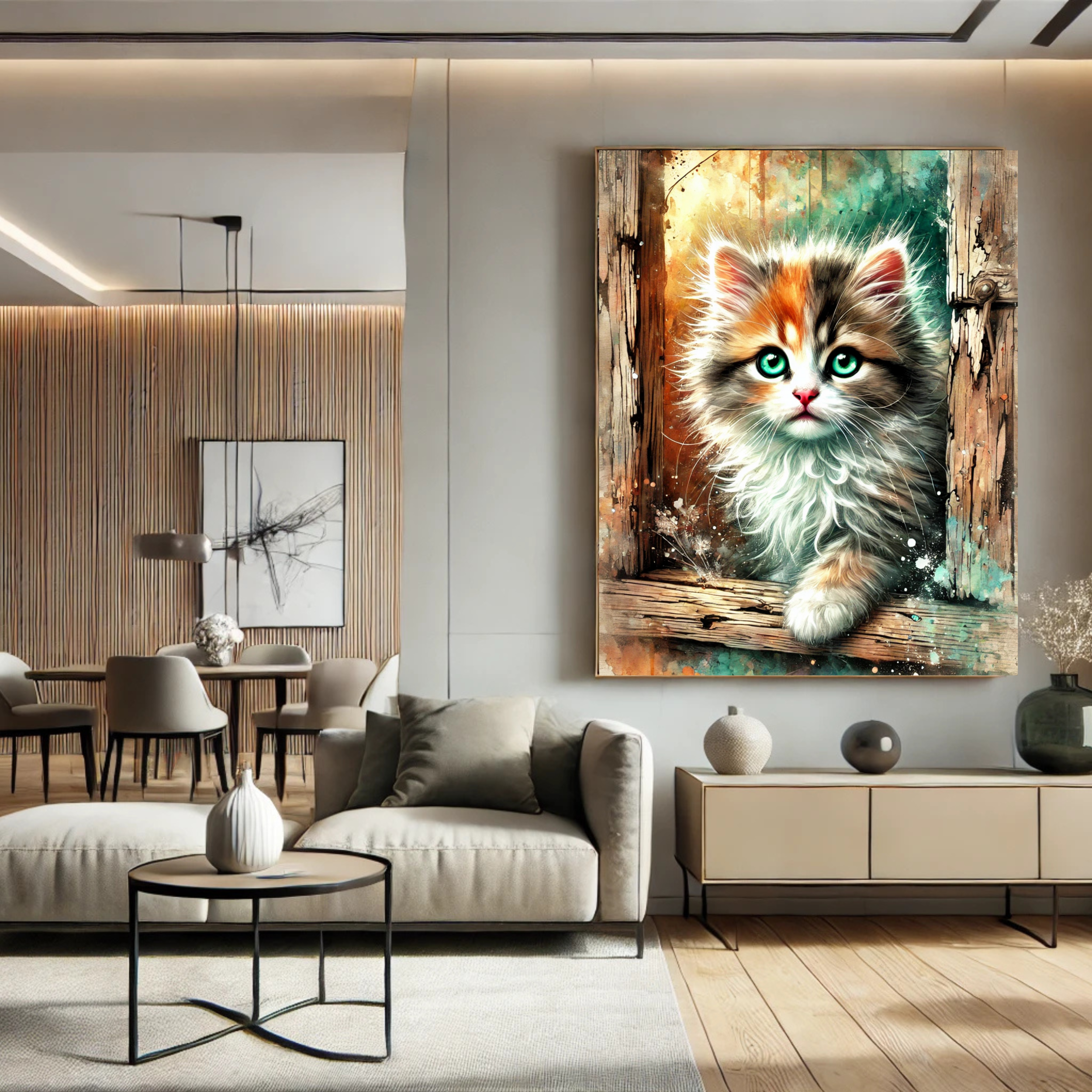 Canvas Art – Vibrant Kitty Wall Decor product thumbnail image