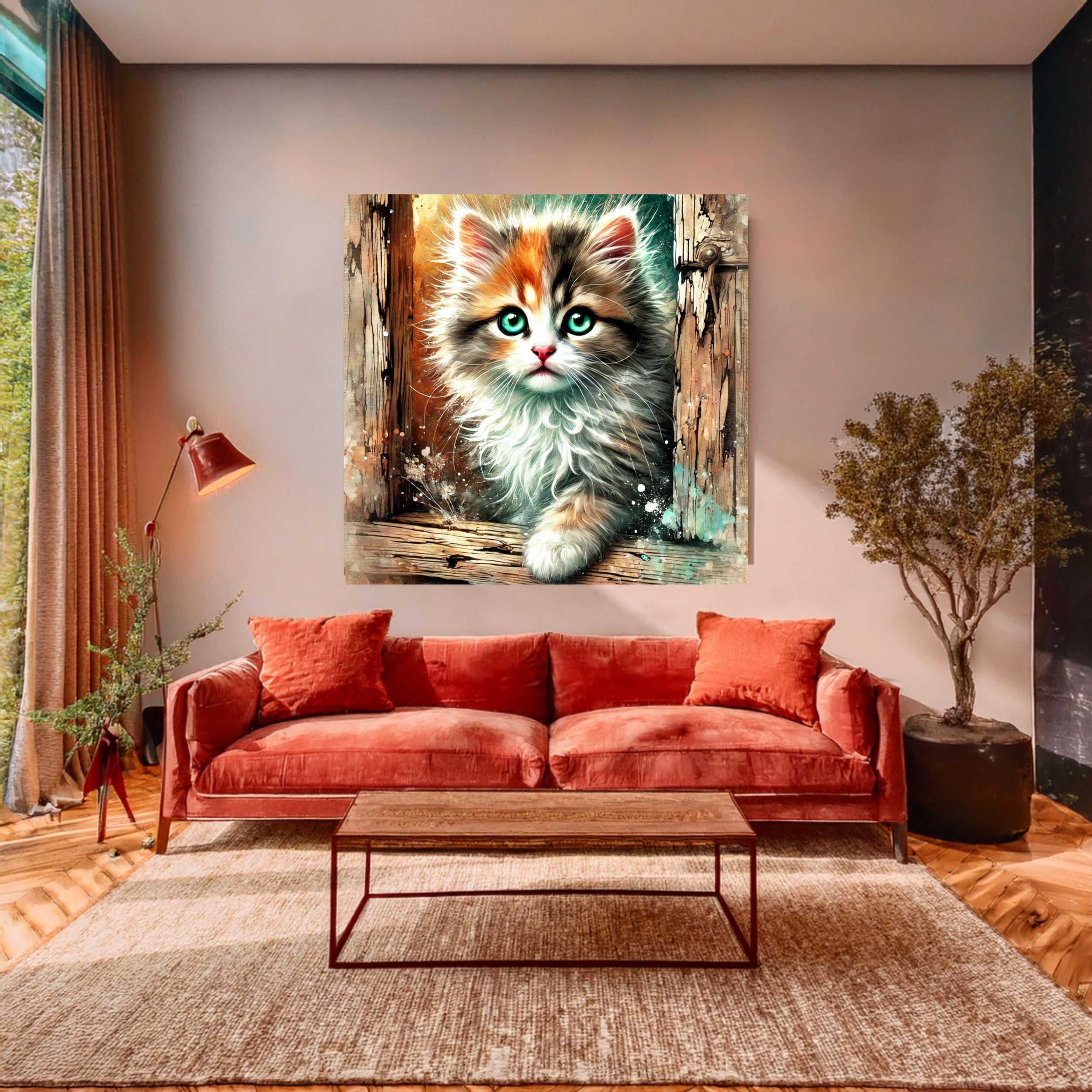 Canvas Art – Vibrant Kitty Wall Decor