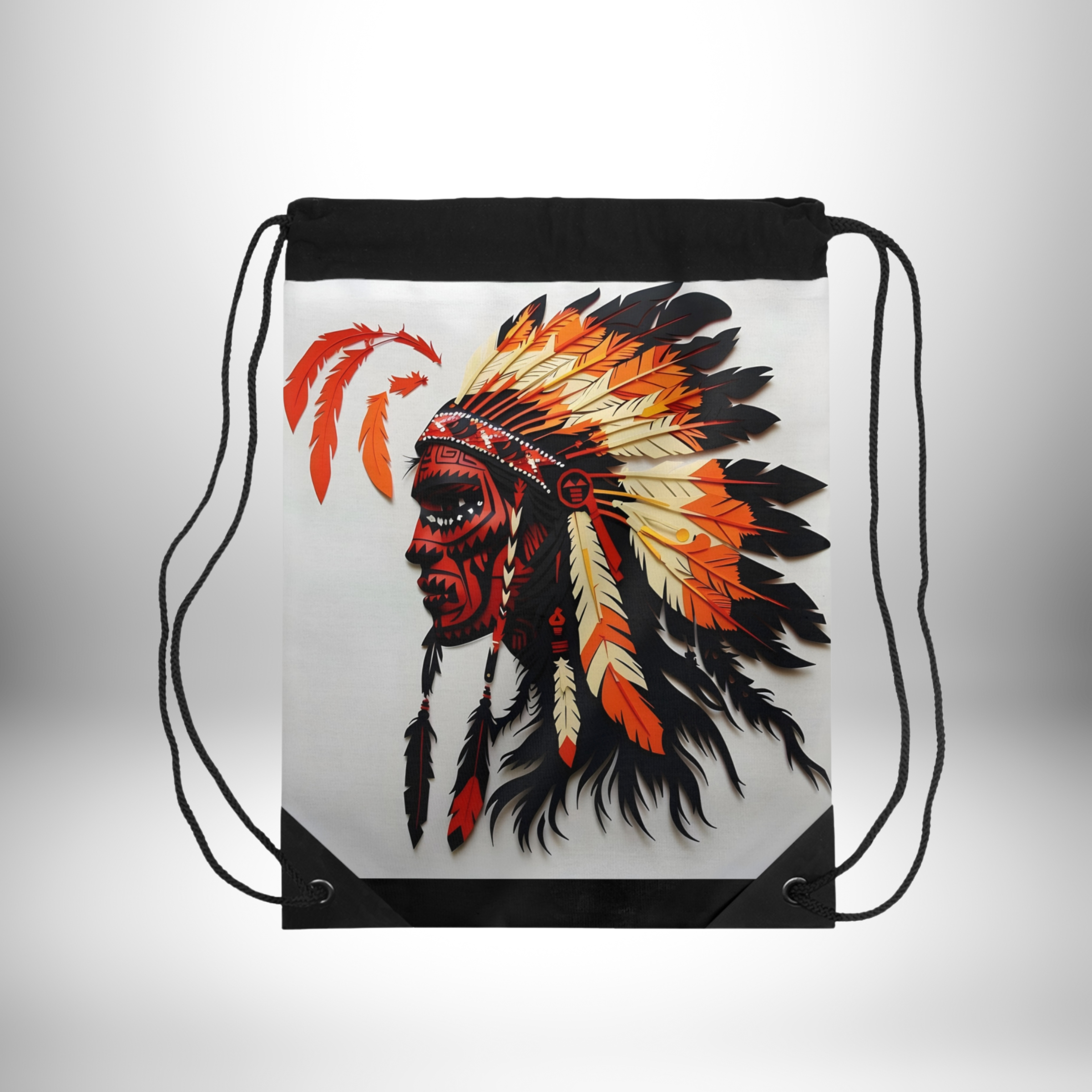 Apache Warrior Silhouette Drawstring Bag product thumbnail image Apache Warrior Silhouette Drawstring Bag product thumbnail image