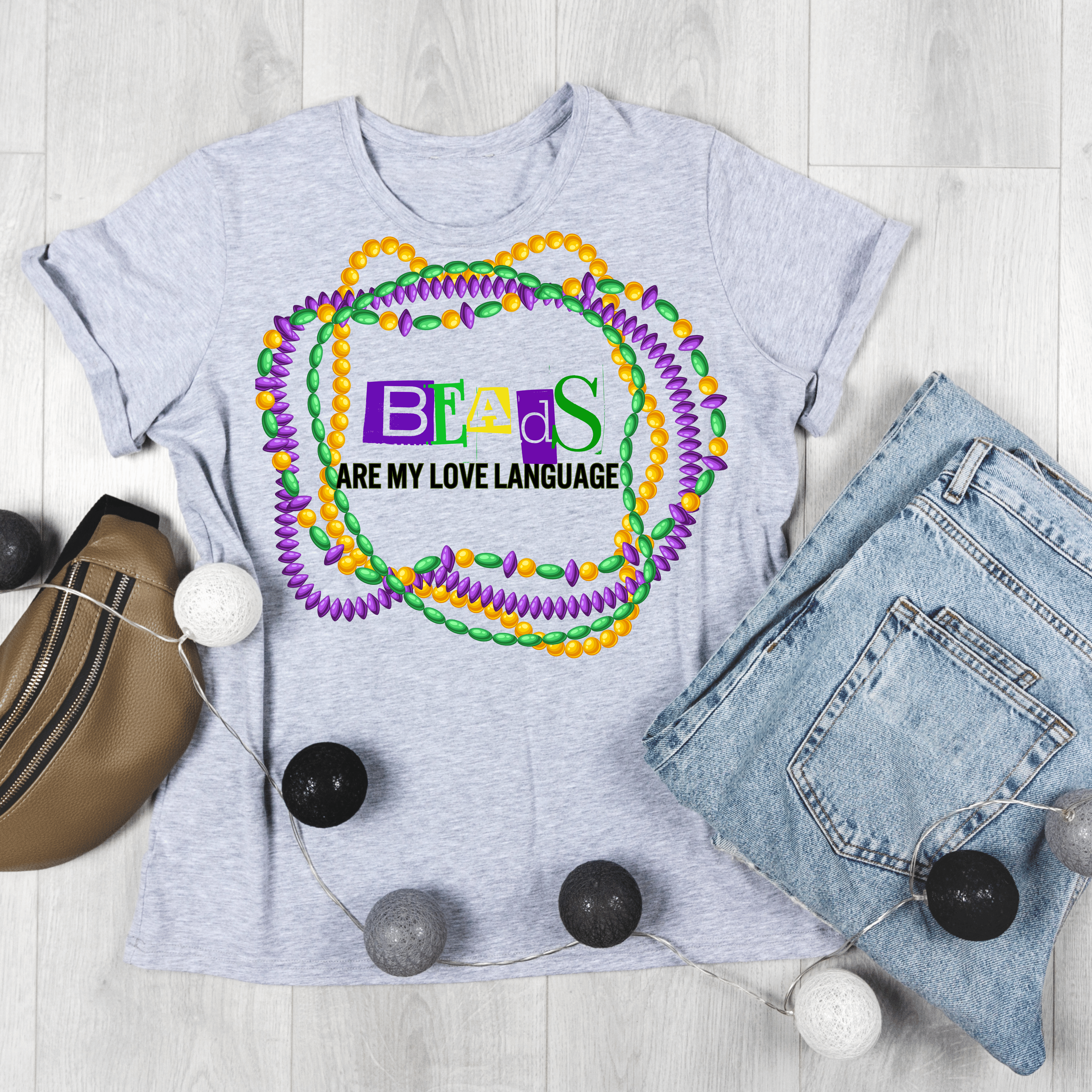 Mardi Gras Beads T-Shirt - Fun & Comfortable Tee, Perfect for Celebrations, Carnival, Party Wear, Gifts, Events product thumbnail image Mardi Gras Beads T-Shirt - Fun & Comfortable Tee, Perfect for Celebrations, Carnival, Party Wear, Gifts, Events product thumbnail image