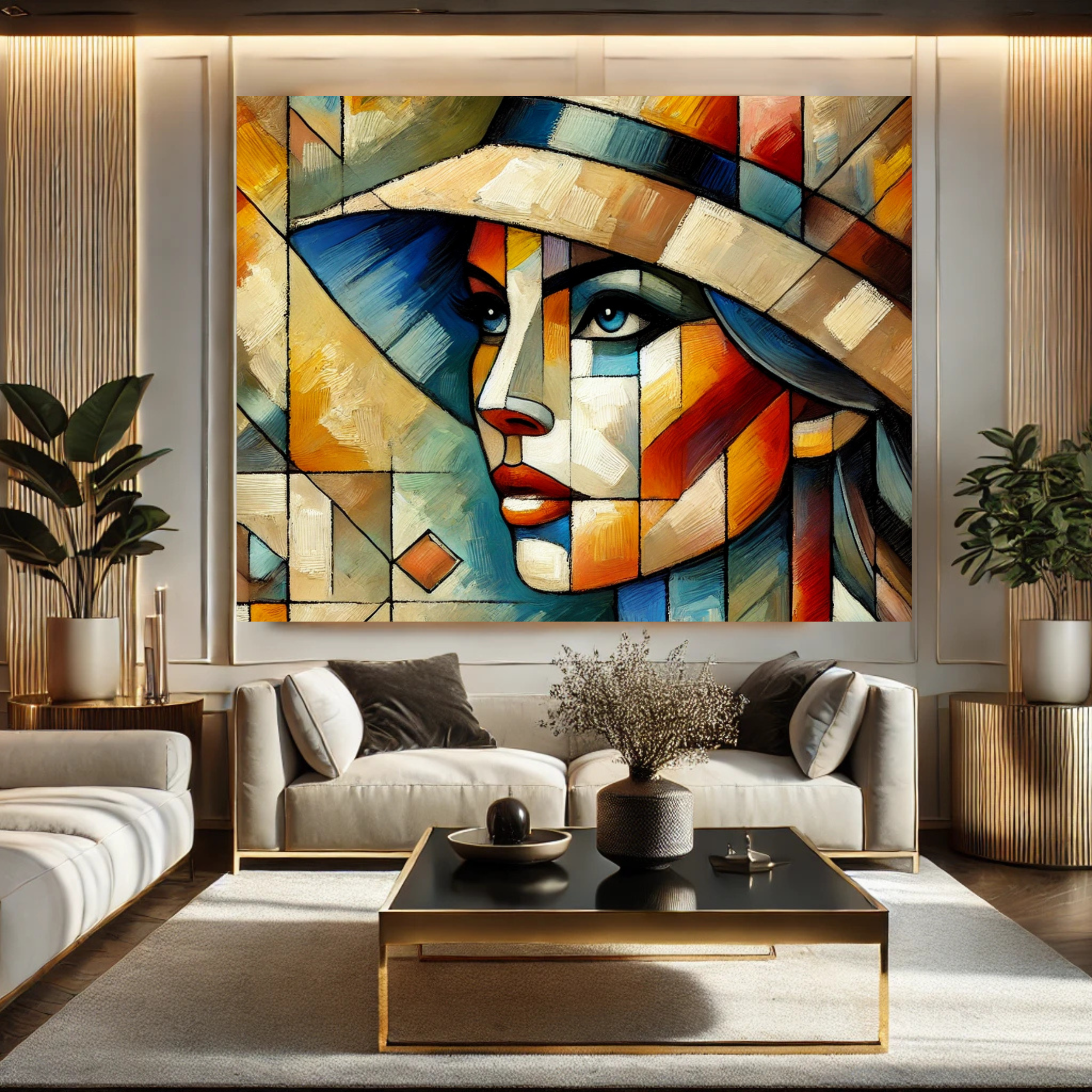 Abstract Art Canvas Wall Decor - Colorful Woman Portrait product thumbnail image Abstract Art Canvas Wall Decor - Colorful Woman Portrait product thumbnail image