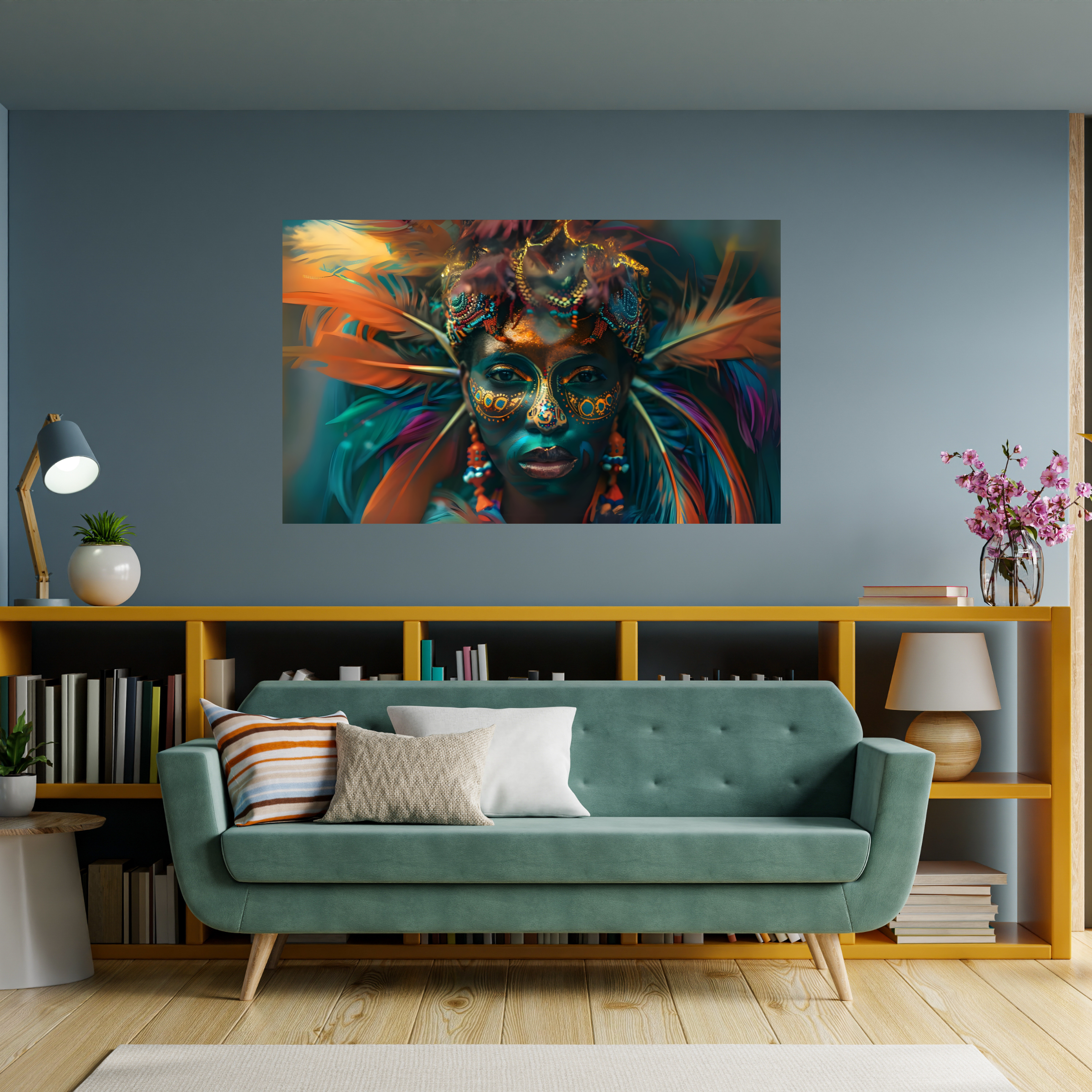 African Feather Crown Queen Horizontal Poster