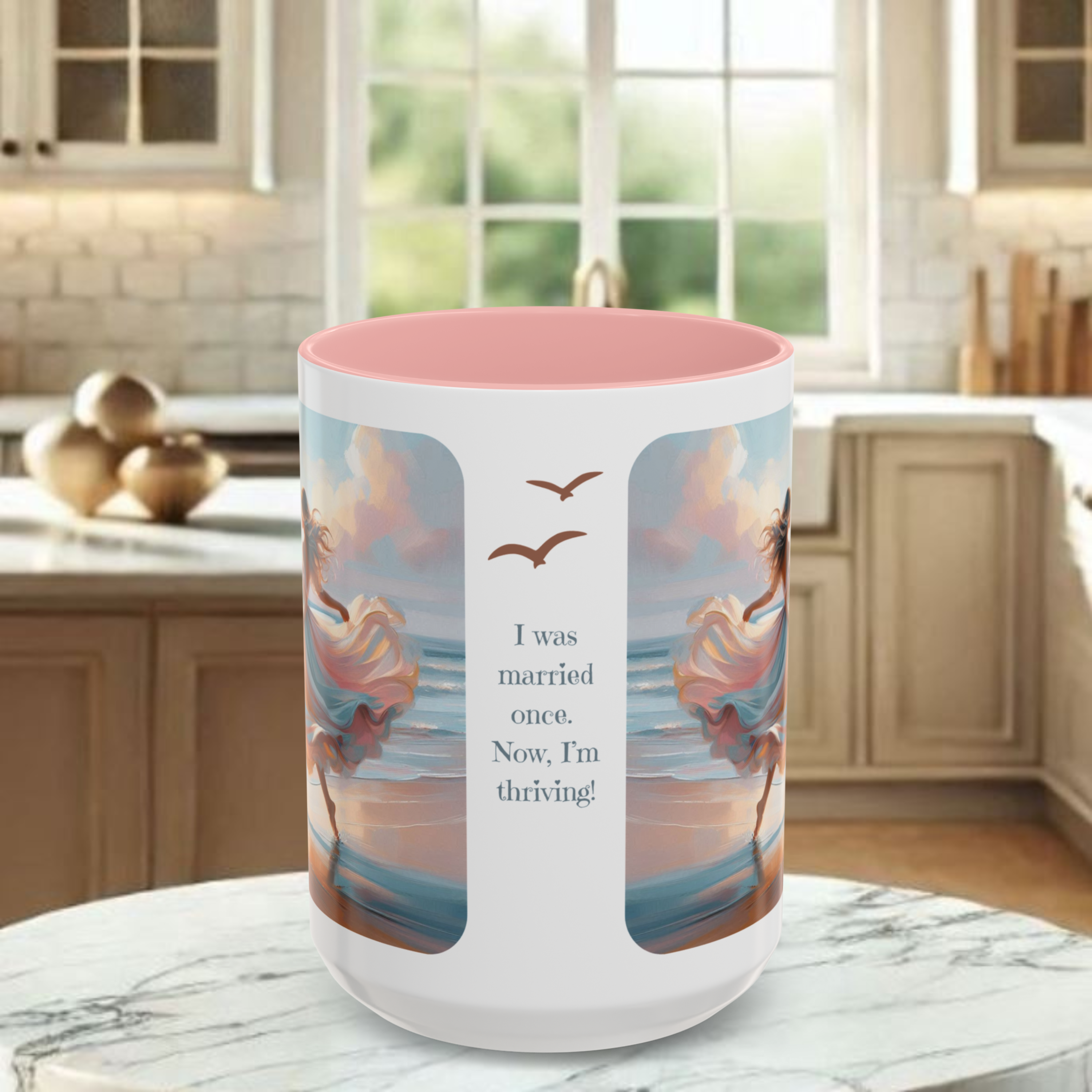 I was married once, now I'm thriving Accent Coffee Mug (11, 15oz) 8 colors product thumbnail image