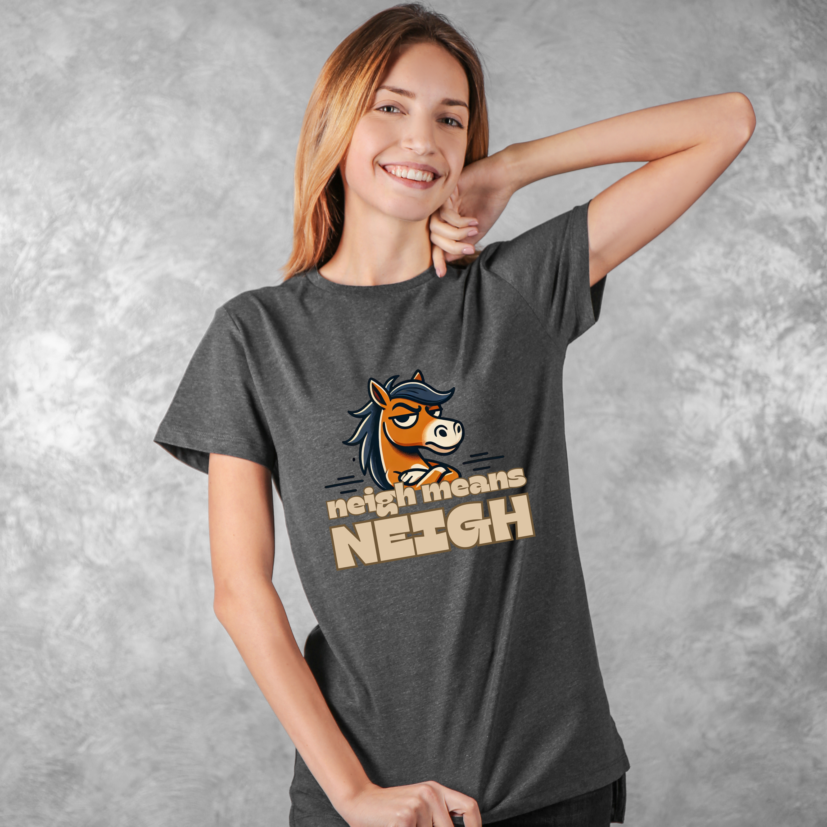 Funny Horse Themed Unisex Ultra Cotton Tee - 'neigh means NEIGH' product thumbnail image Funny Horse Themed Unisex Ultra Cotton Tee - 'neigh means NEIGH' product thumbnail image