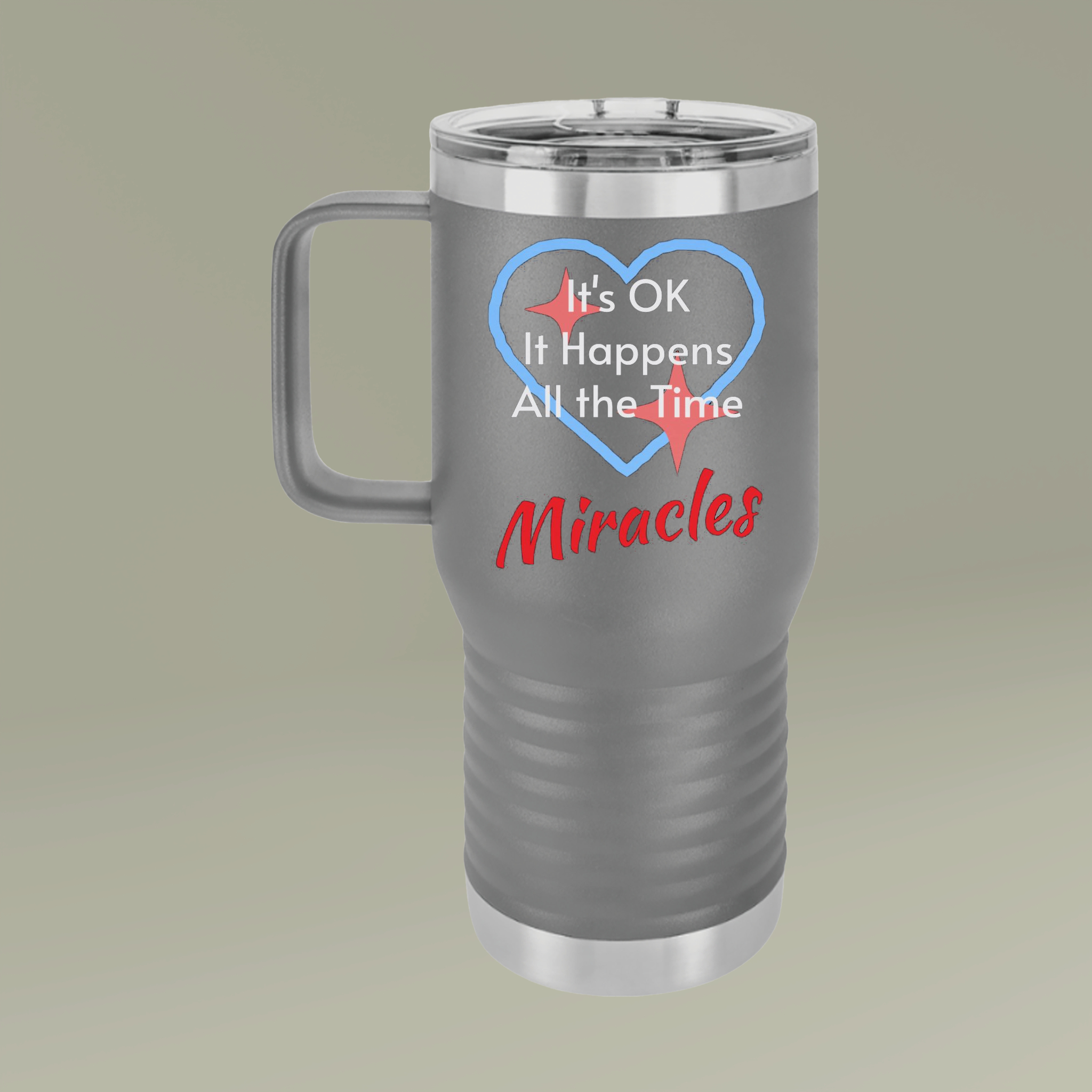Polar Camel Travel Mug - 20oz Stainless Steel, Miracles Happen product thumbnail image Polar Camel Travel Mug - 20oz Stainless Steel, Miracles Happen product thumbnail image