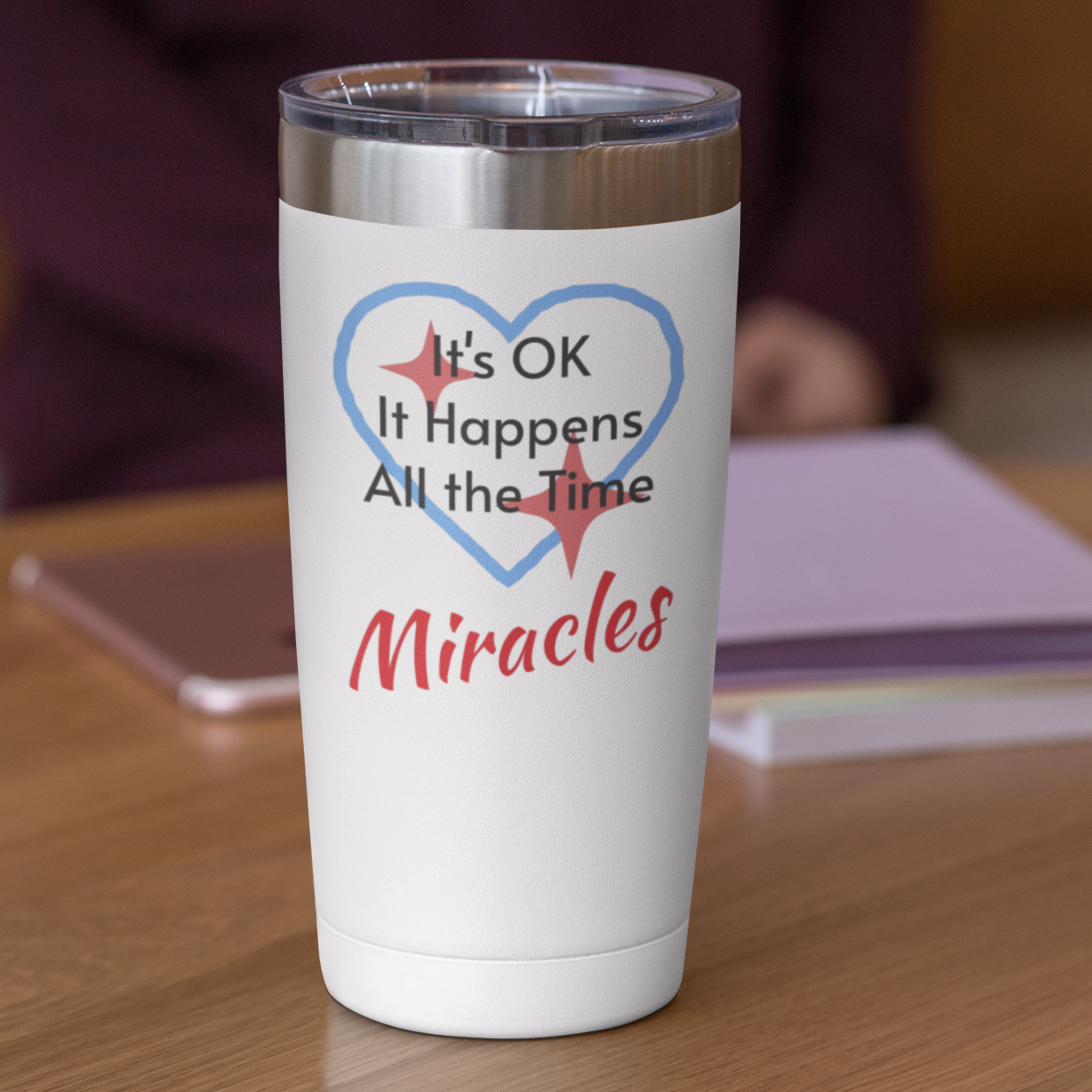 Polar Camel Tumbler - 20 oz Stainless Steel, Miracles Happen product thumbnail image Polar Camel Tumbler - 20 oz Stainless Steel, Miracles Happen product thumbnail image
