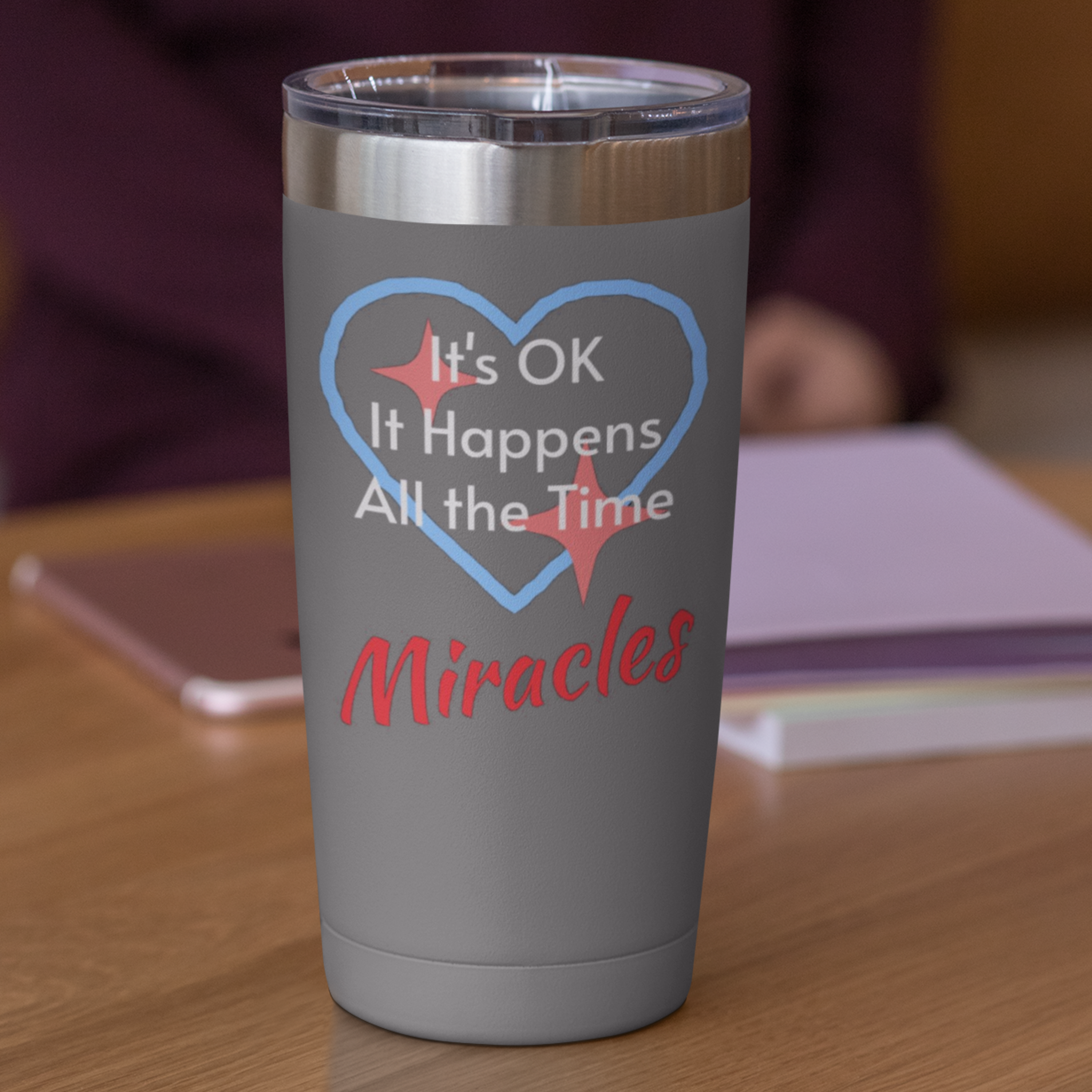 Polar Camel Tumbler - 20 oz Stainless Steel, Miracles Happen product thumbnail image Polar Camel Tumbler - 20 oz Stainless Steel, Miracles Happen product thumbnail image