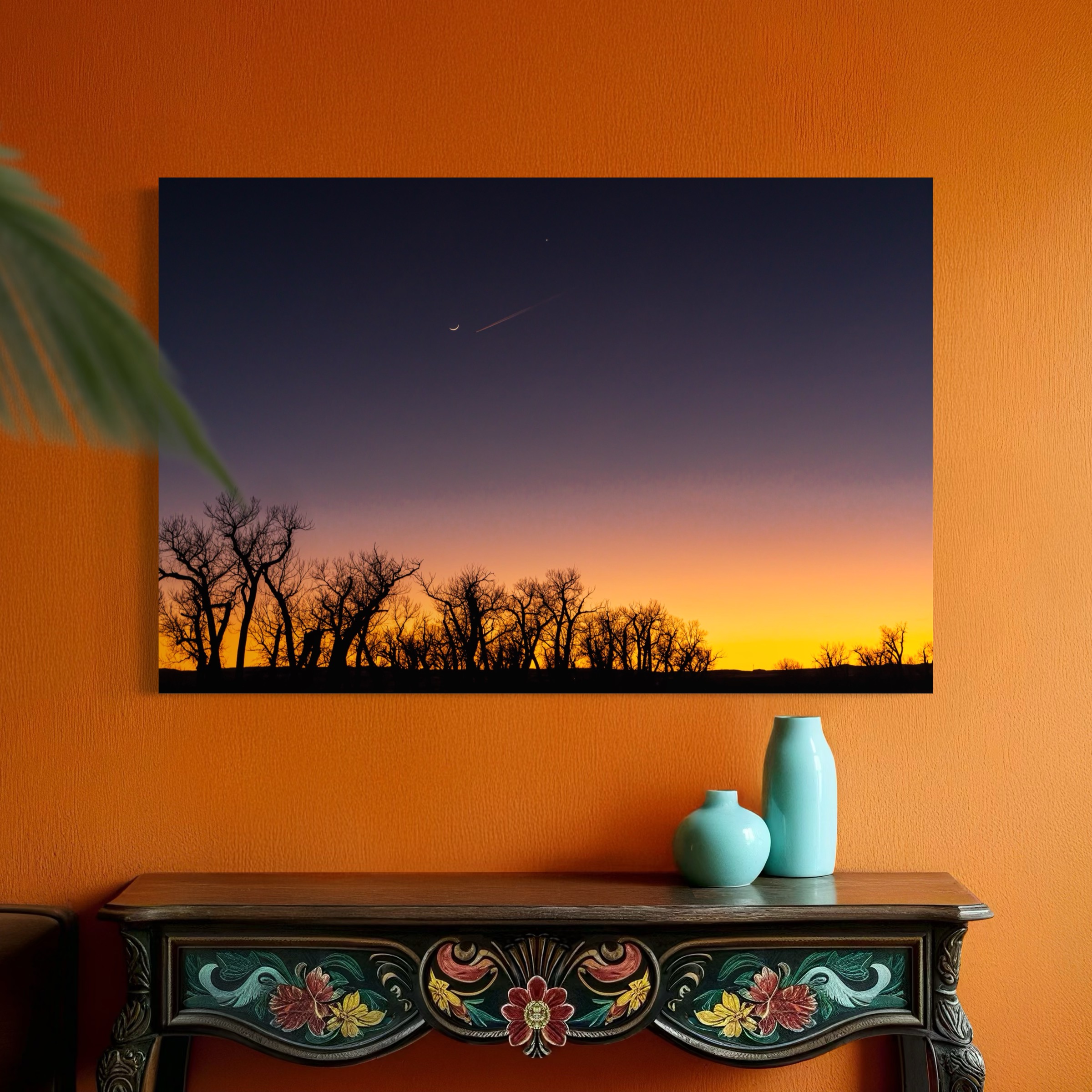Photopaper Posters - Contrail Whisper Twilight Sky Landscape Photograph Photopaper Posters - Contrail Whisper Twilight Sky Landscape Photograph