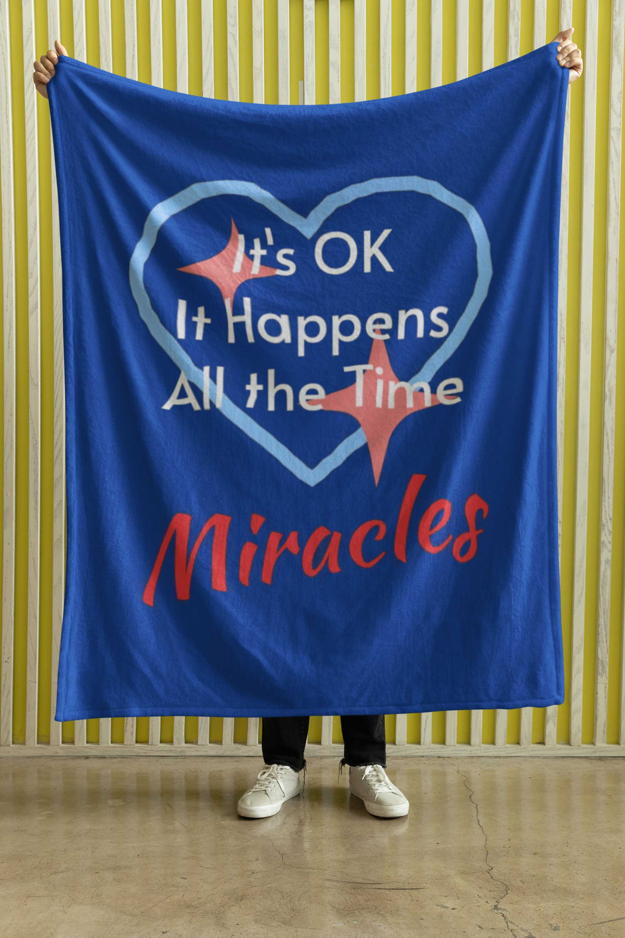 Plush Throw Blanket, Miracles Happen - Dark Blue product thumbnail image Plush Throw Blanket, Miracles Happen - Dark Blue product thumbnail image
