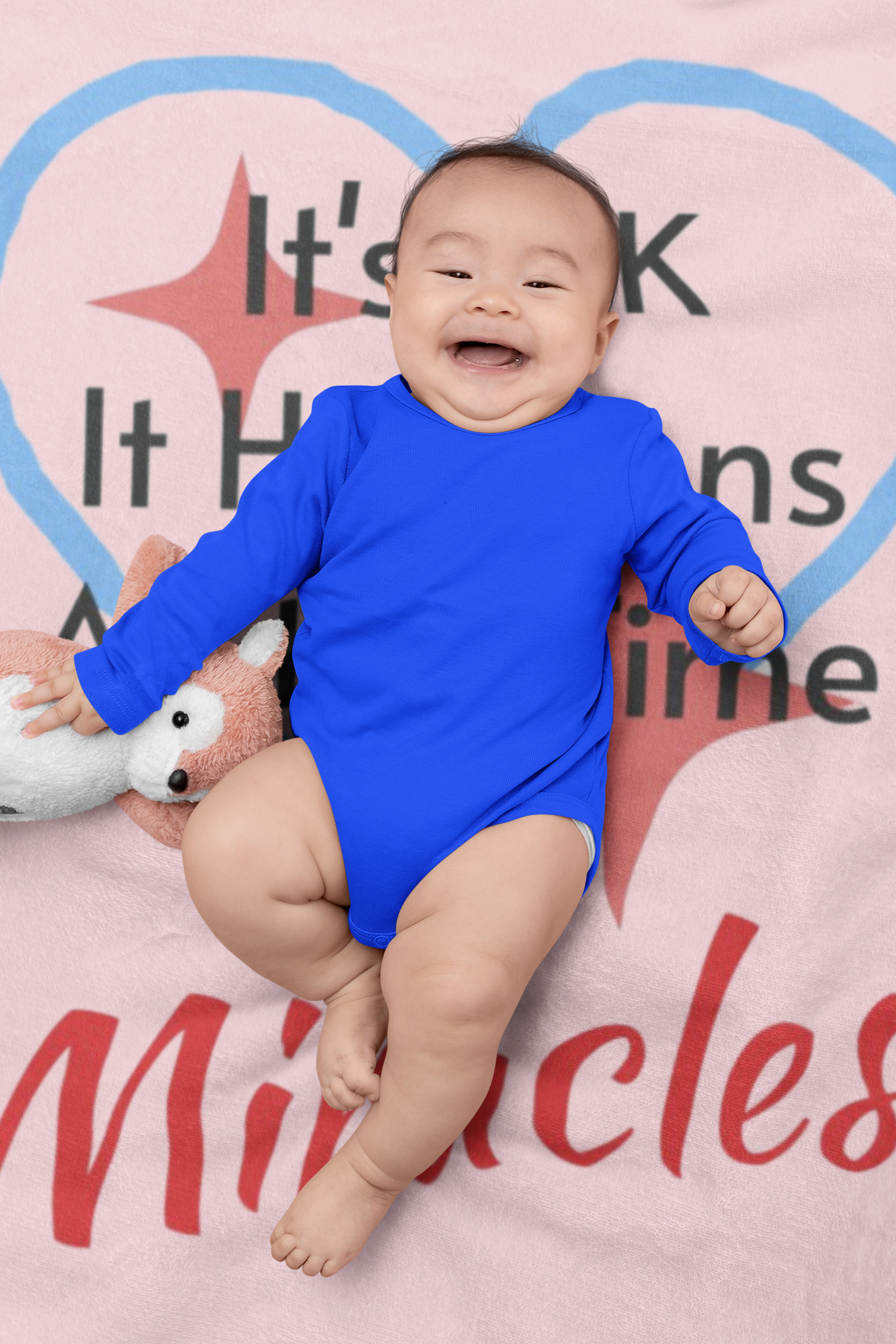 Fleece Baby Blanket, Miracles Happen - Pink Fleece Baby Blanket, Miracles Happen - Pink