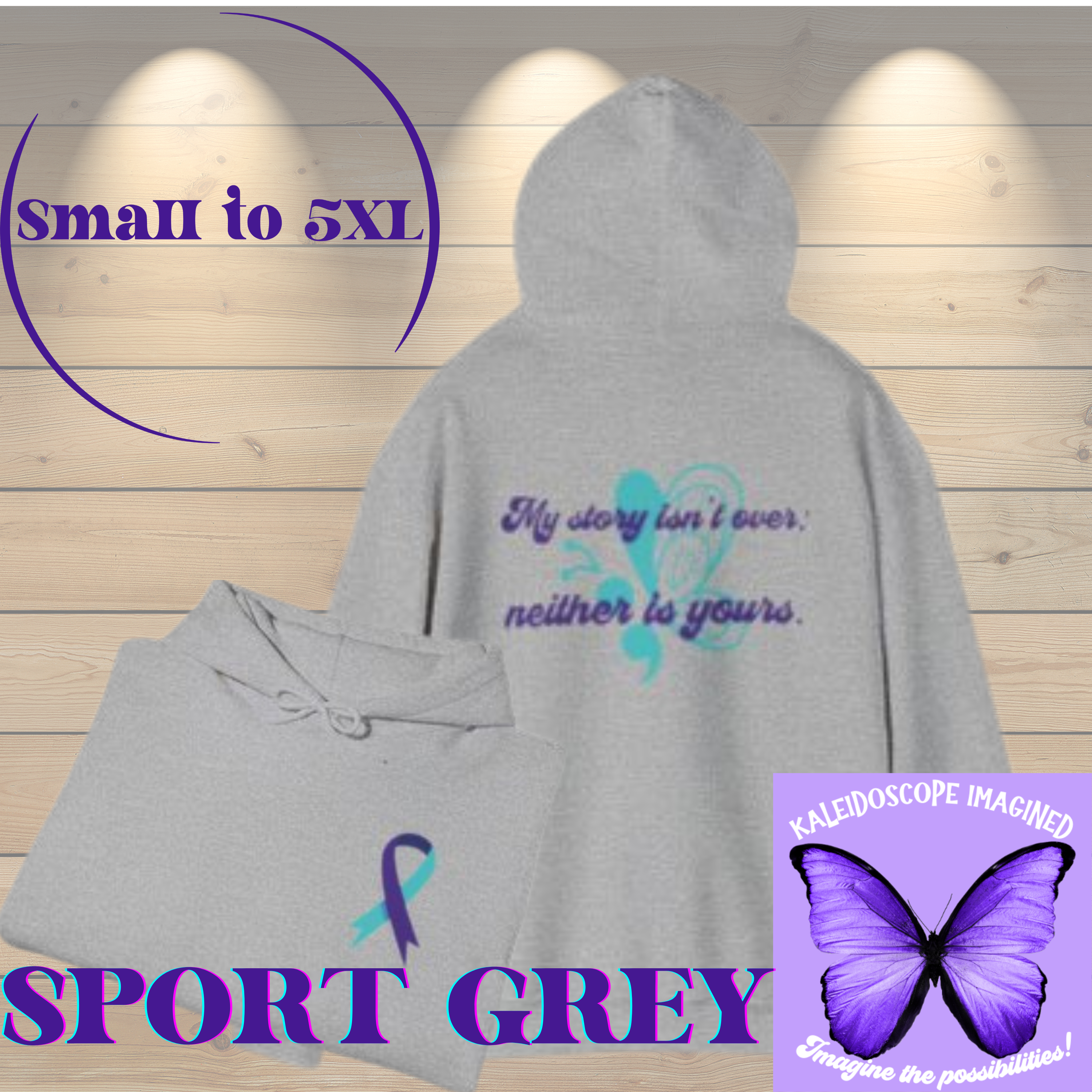 Inspirational Unisex Hoodie with Motivational Quote & Awareness Ribbon product thumbnail image Inspirational Unisex Hoodie with Motivational Quote & Awareness Ribbon product thumbnail image