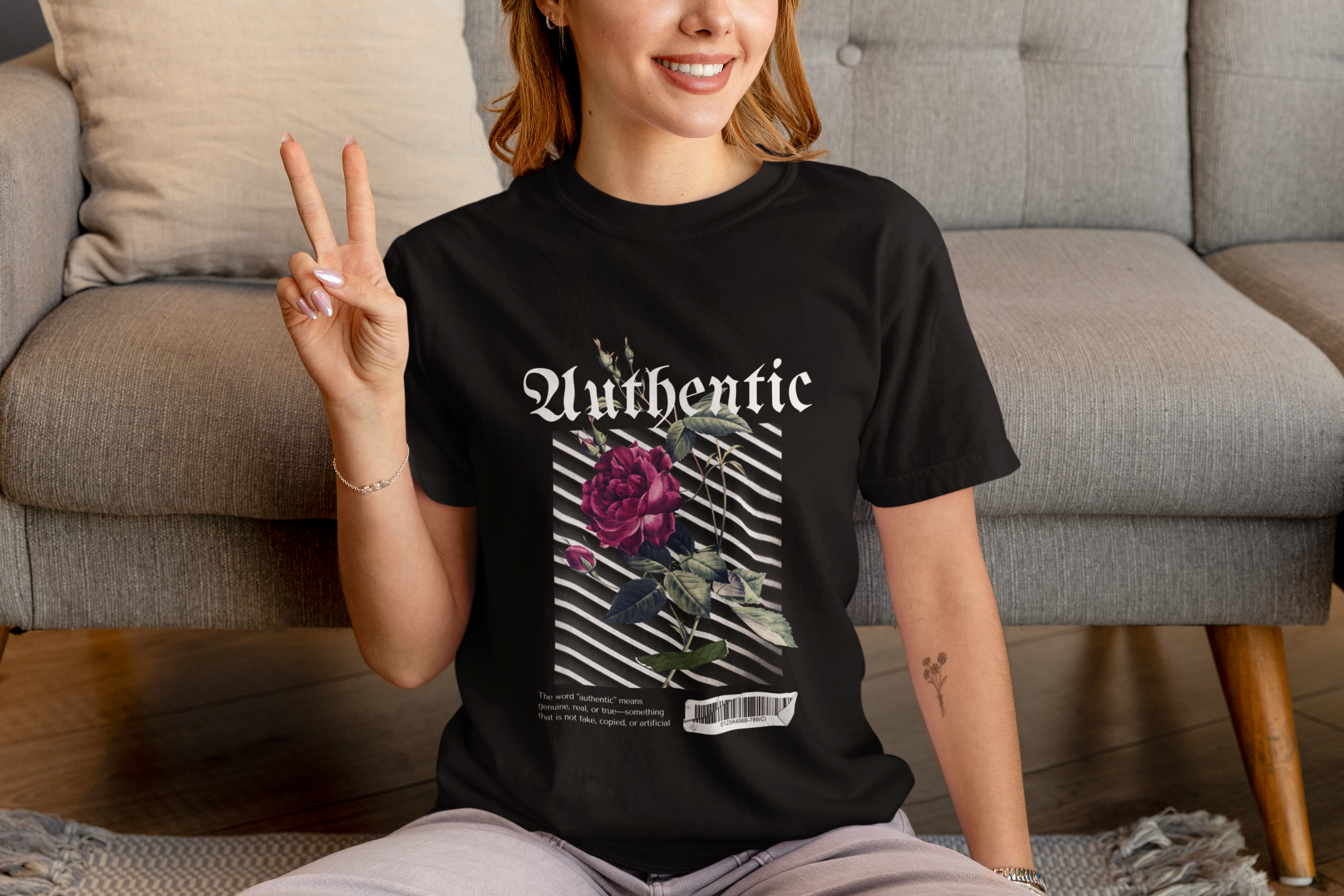 Authentic Rose Unisex Tee | Soft Cotton Graphic Shirt | Embrace Your Truth product thumbnail image Authentic Rose Unisex Tee | Soft Cotton Graphic Shirt | Embrace Your Truth product thumbnail image