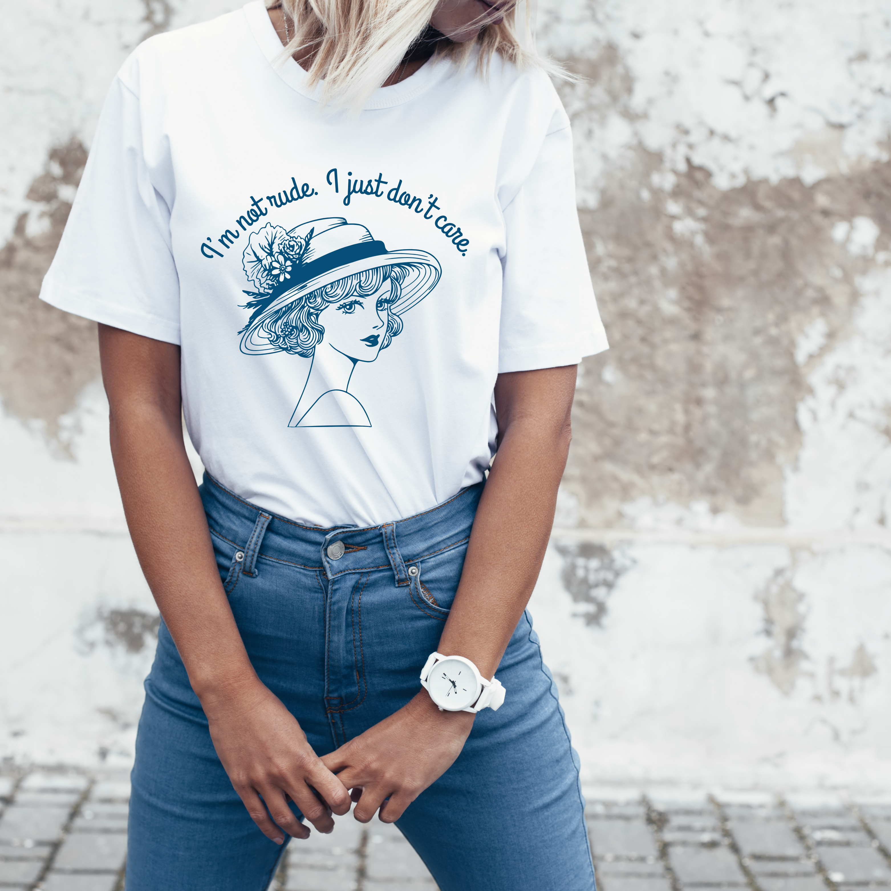 I Just Don't Care Women's Cotton Tee - Chic Summer Style product thumbnail image I Just Don't Care Women's Cotton Tee - Chic Summer Style product thumbnail image