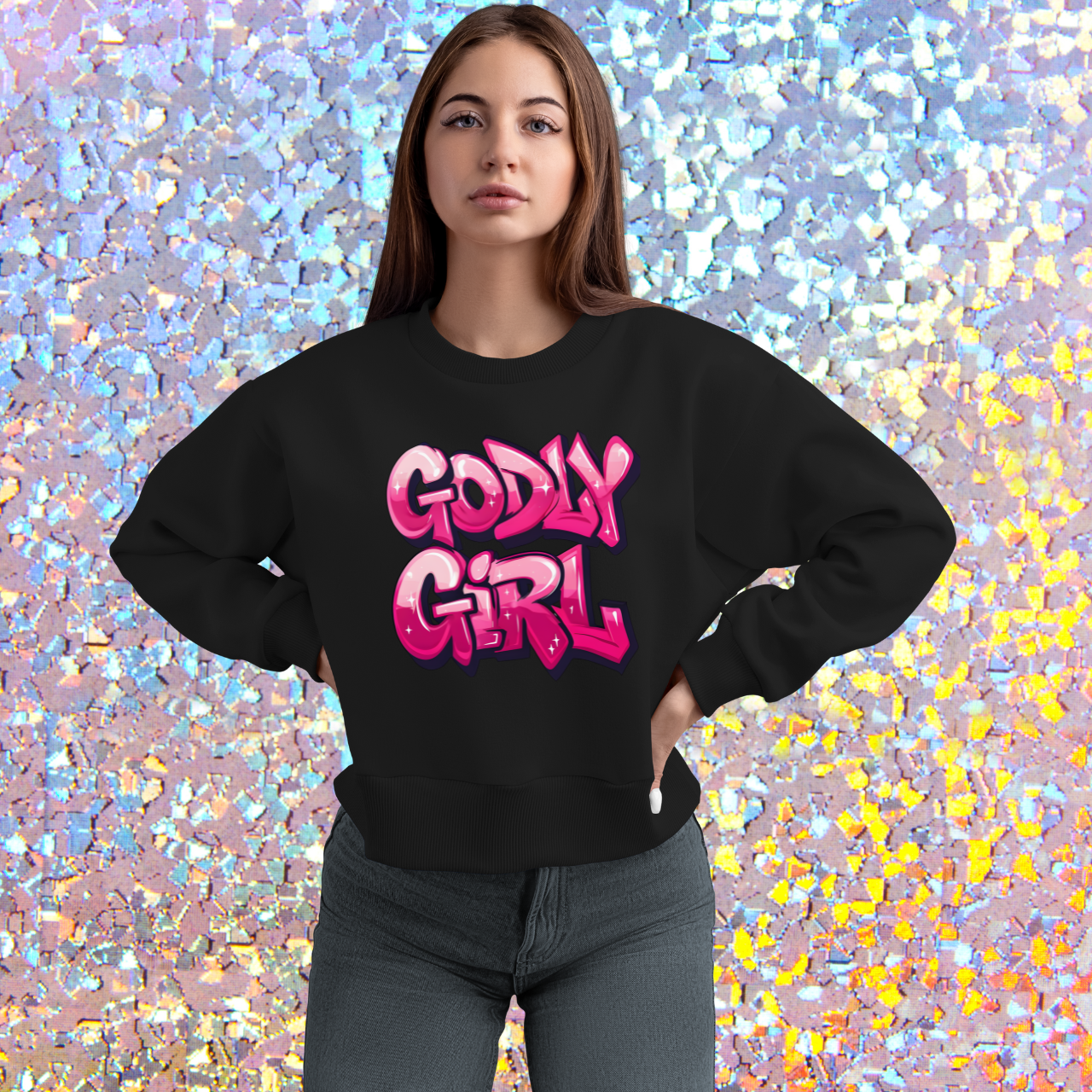 Godly Girl Unisex Heavy Blend™ Crewneck Sweatshirt product thumbnail image Godly Girl Unisex Heavy Blend™ Crewneck Sweatshirt product thumbnail image