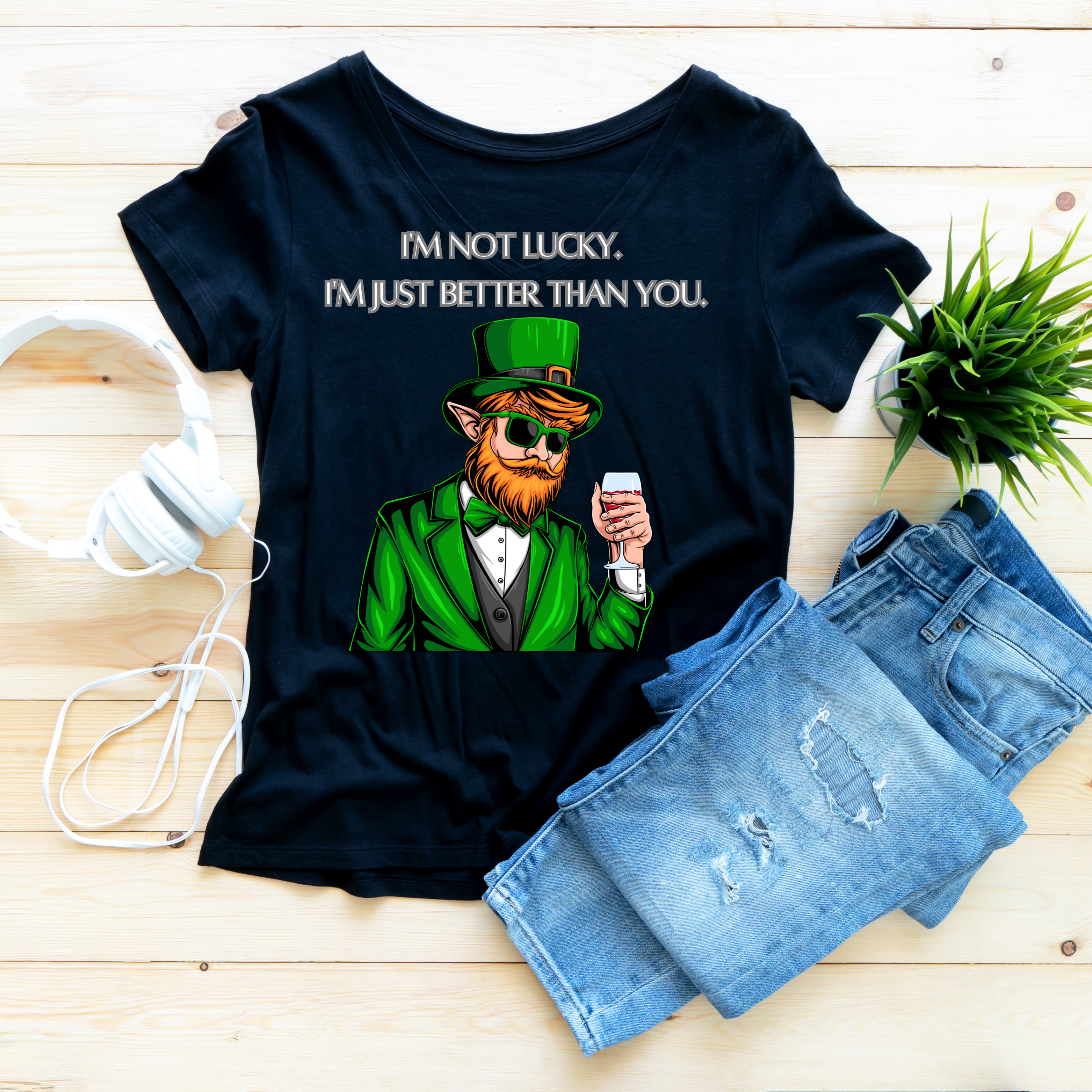 Funny St. Patrick's Day T-Shirt - 'I'm Not Lucky, I'm Just Better Than You' product thumbnail image Funny St. Patrick's Day T-Shirt - 'I'm Not Lucky, I'm Just Better Than You' product thumbnail image