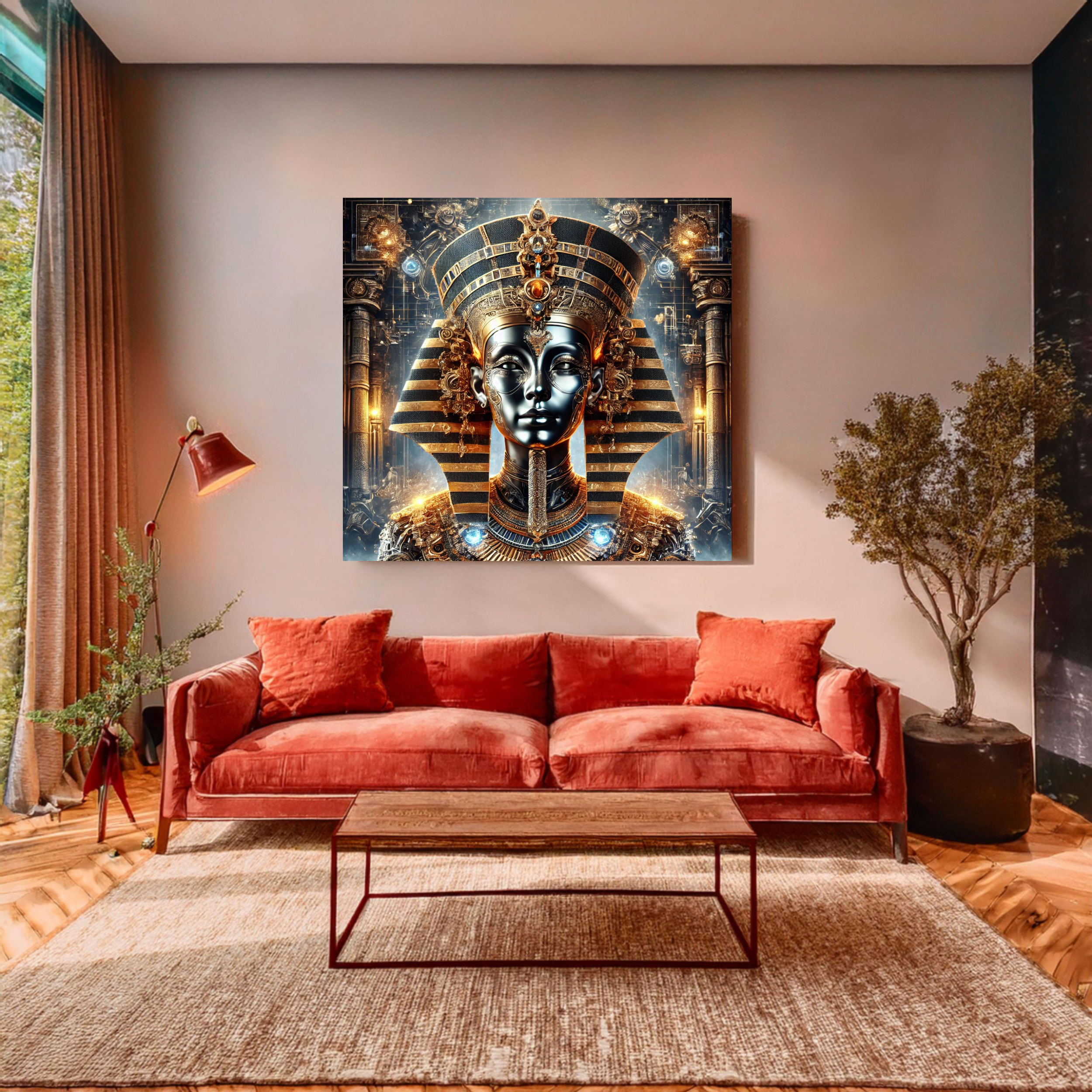 Egyptian Pharaoh Canvas Art - Stunning Stretched Matte Print for Home Decor product thumbnail image
