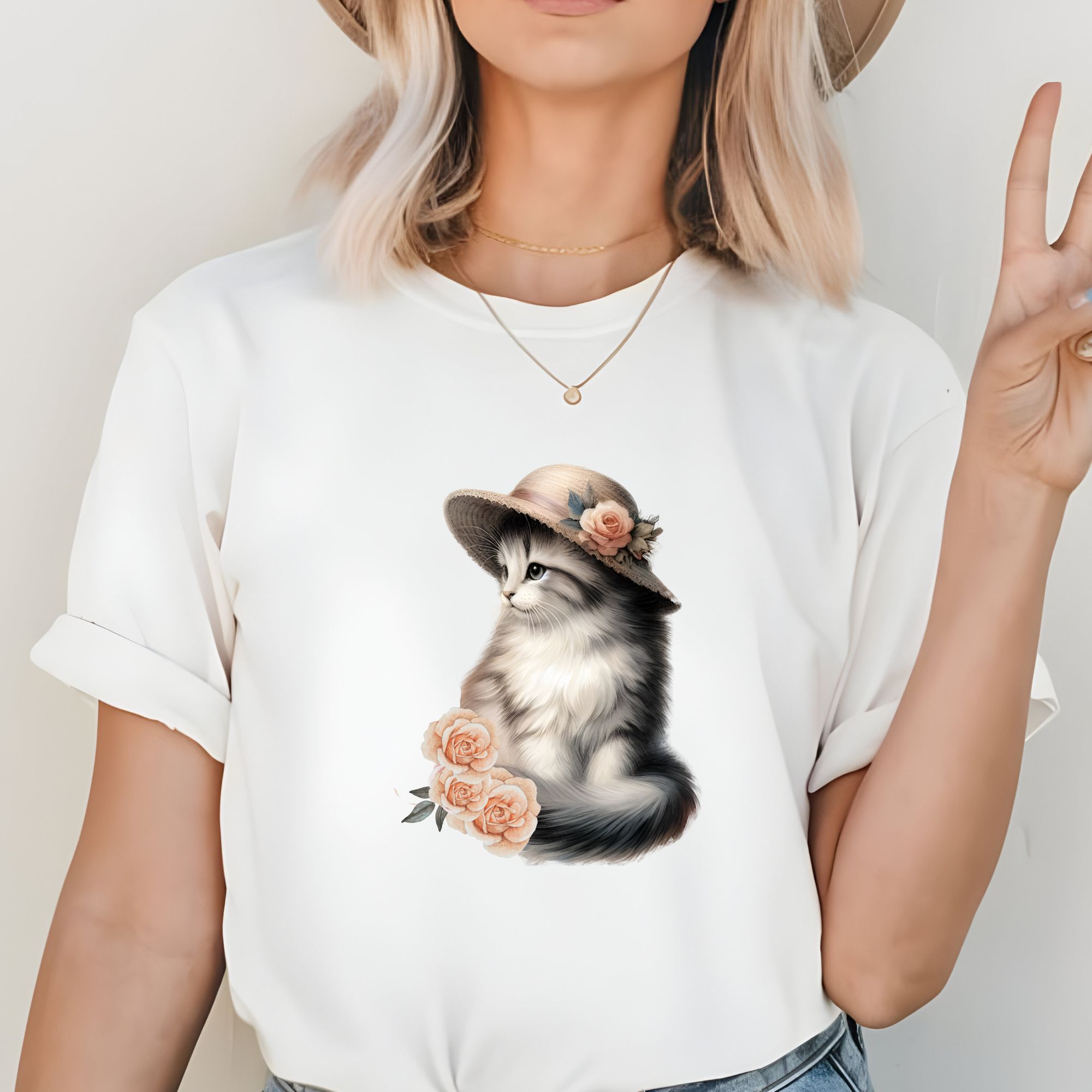 Vintage Girly Cat Mom Shirt product thumbnail image Vintage Girly Cat Mom Shirt product thumbnail image