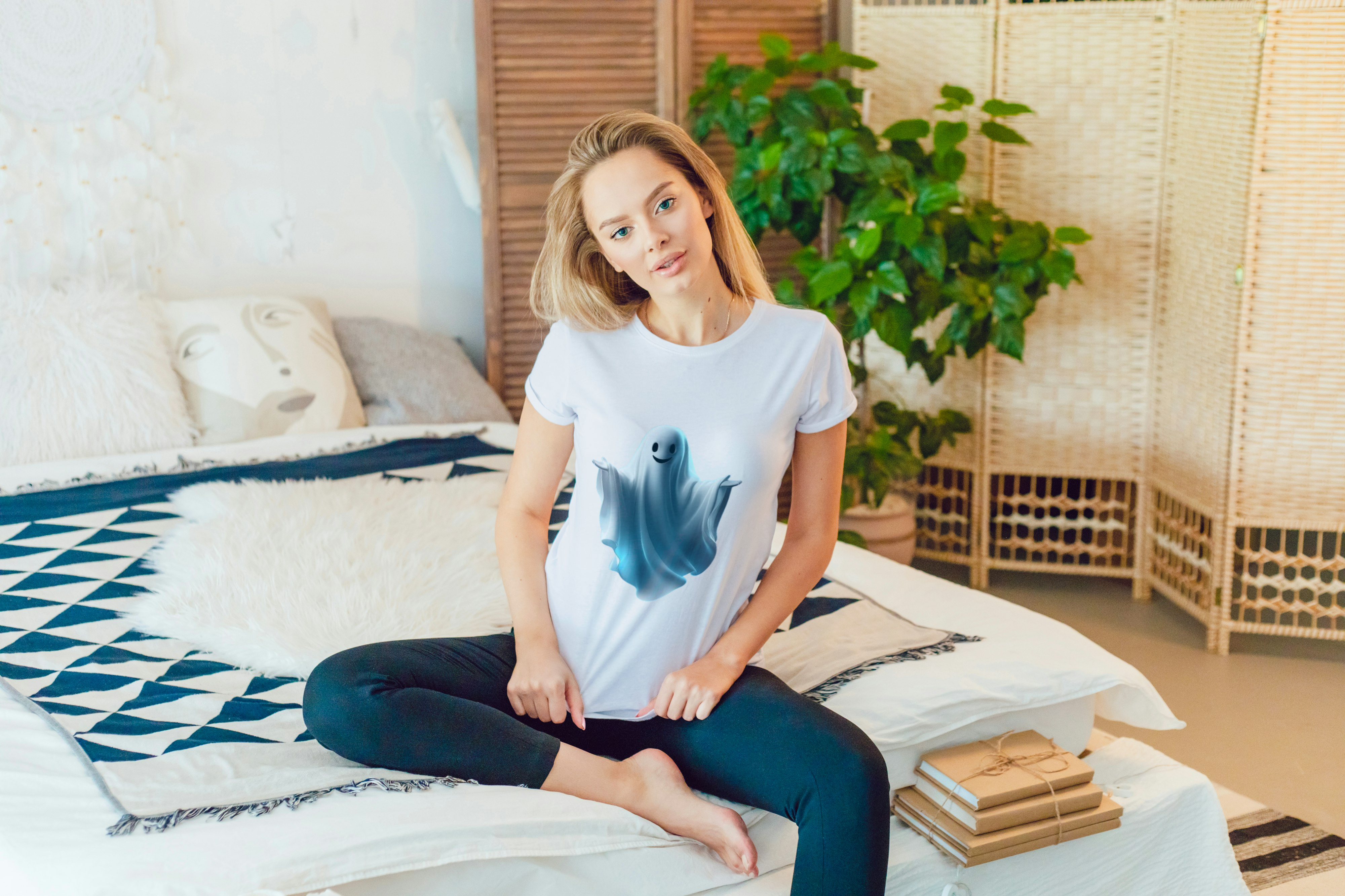 Ghostly Vibes T-Shirt - Perfect for Halloween and Everyday Wear product thumbnail image