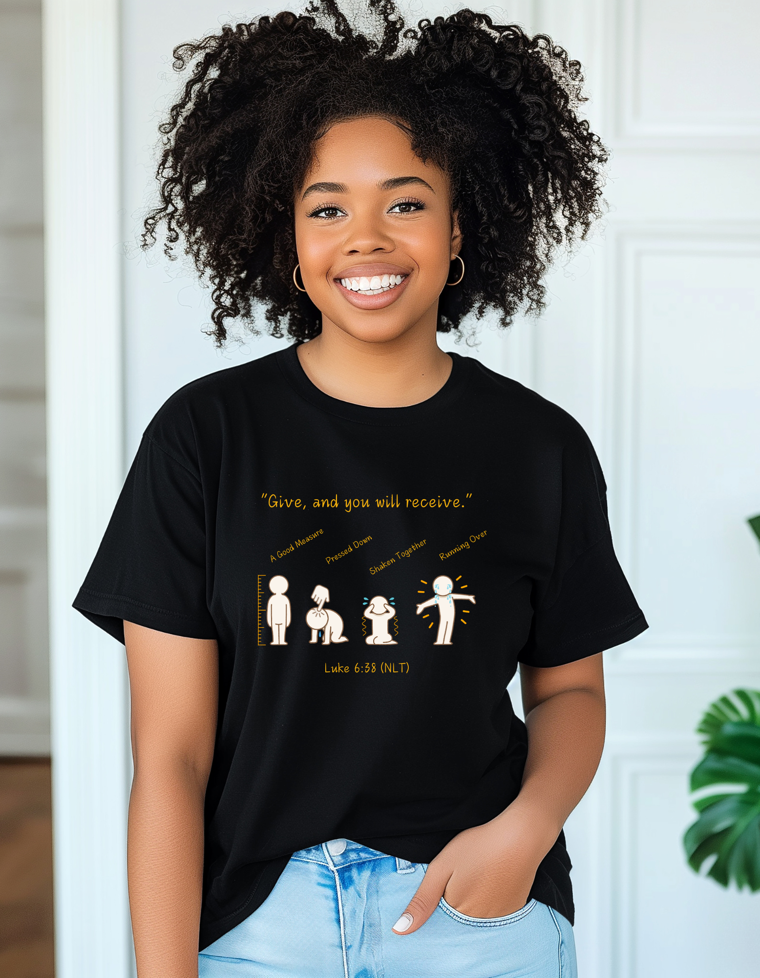 Inspirational Garment-Dyed T-shirt - Perfect Gift for Friends, Family, and Community Events, Motivational Quote Tee, Luke 6:38