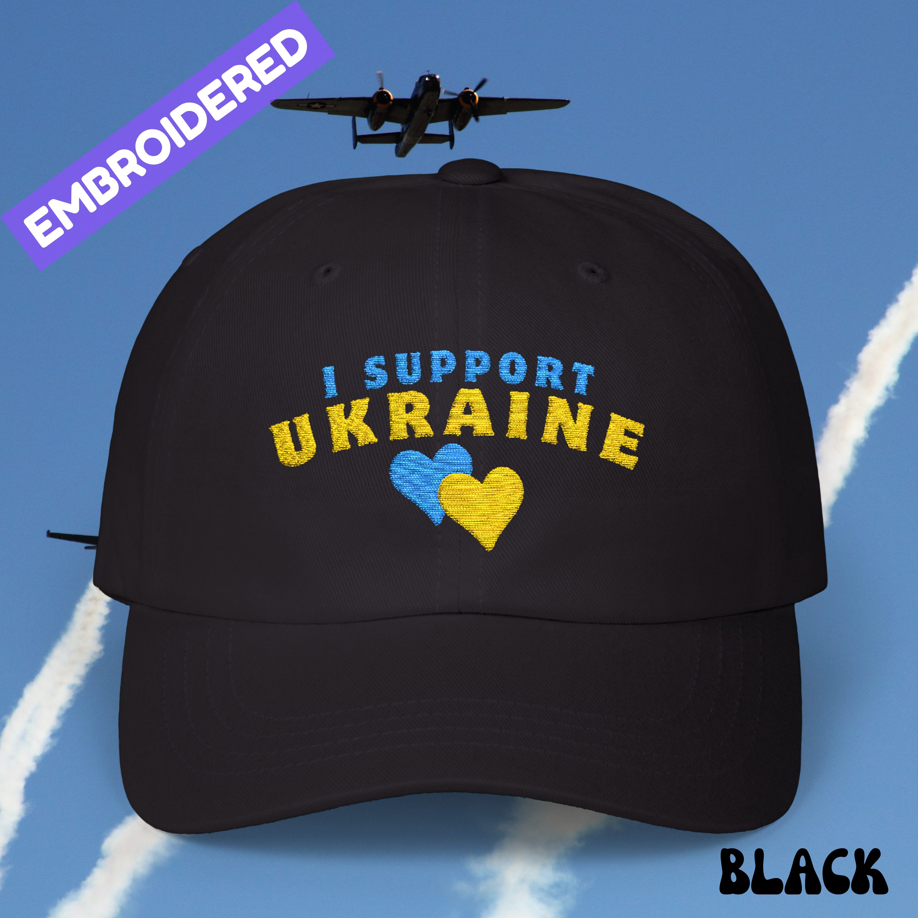Embroidered Support Ukraine Dad Cap