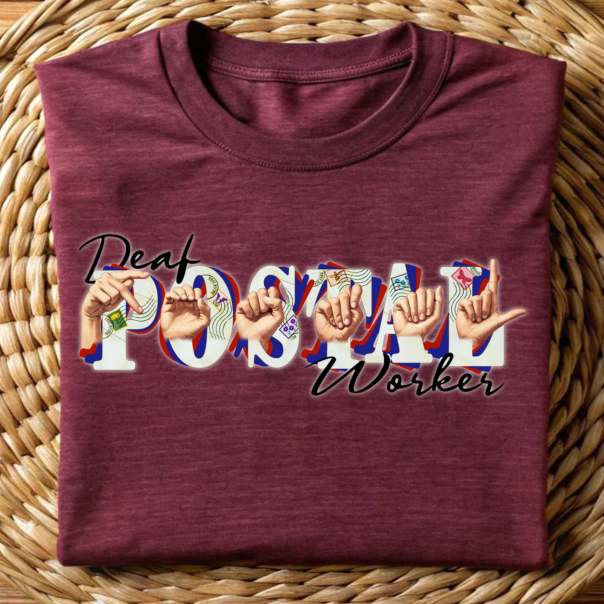 Deaf Postal Worker Fingerspelling "Postal" ASL American Sign Language Unisex Ultra Cotton Tee product thumbnail image Deaf Postal Worker Fingerspelling "Postal" ASL American Sign Language Unisex Ultra Cotton Tee product thumbnail image