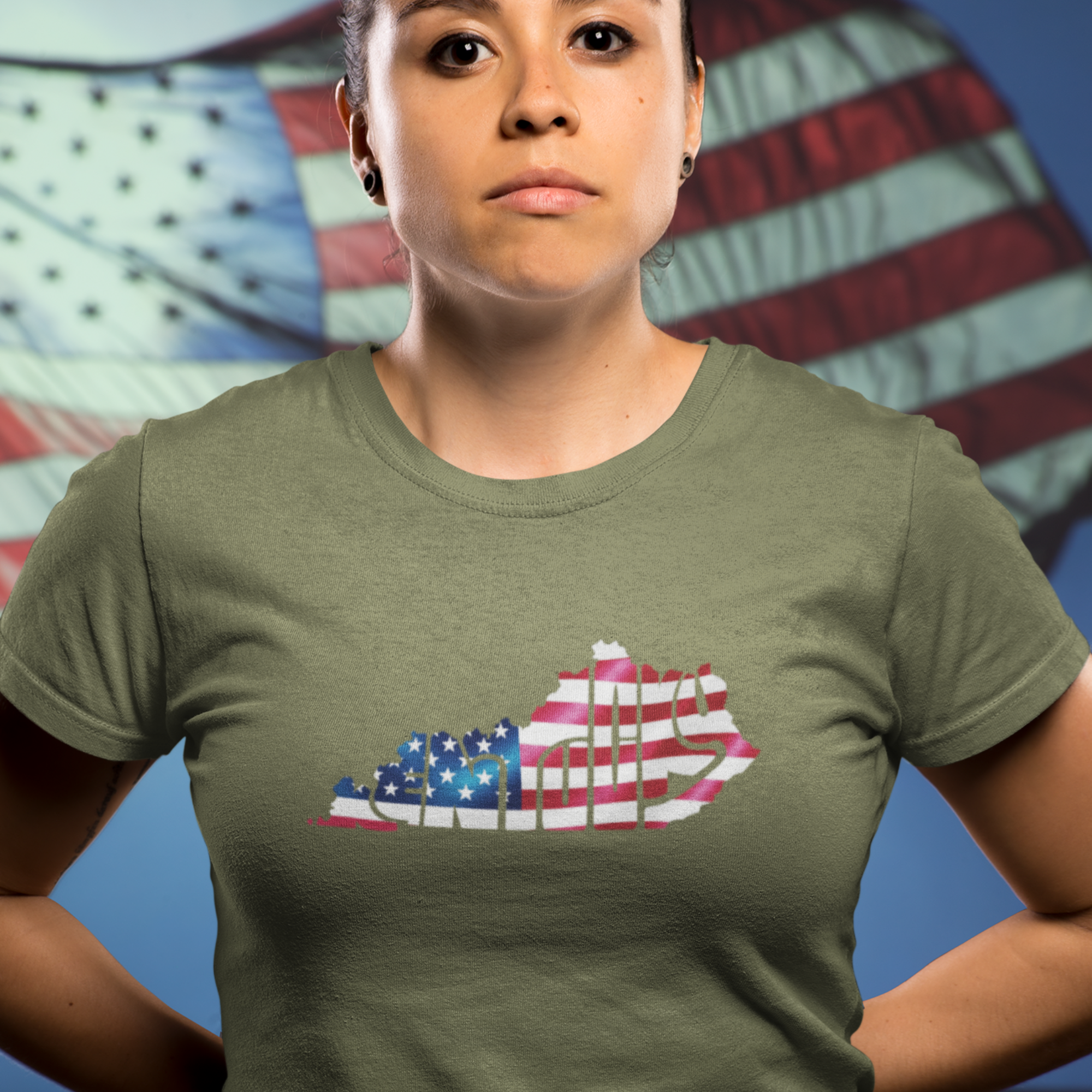 Patriotic Kentucky T-Shirt - Unisex Softstyle Tee
