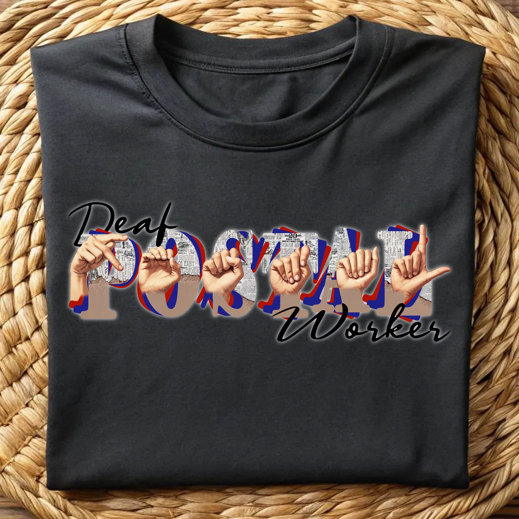 Deaf Postal Worker Fingerspelling "Postal" ASL American Sign Language Unisex Ultra Cotton Tee Deaf Postal Worker Fingerspelling "Postal" ASL American Sign Language Unisex Ultra Cotton Tee