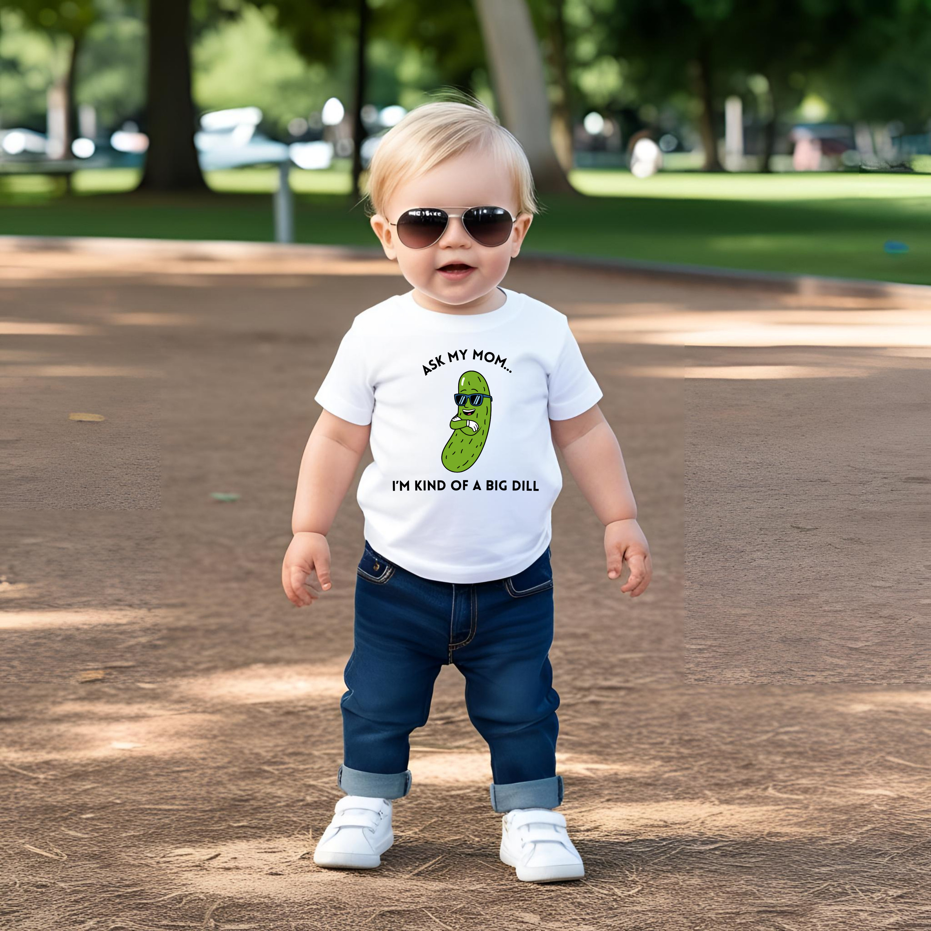 Funny Toddler Tee - 'Ask My Mom... I’m Kind of a Big Dill' product thumbnail image Funny Toddler Tee - 'Ask My Mom... I’m Kind of a Big Dill' product thumbnail image