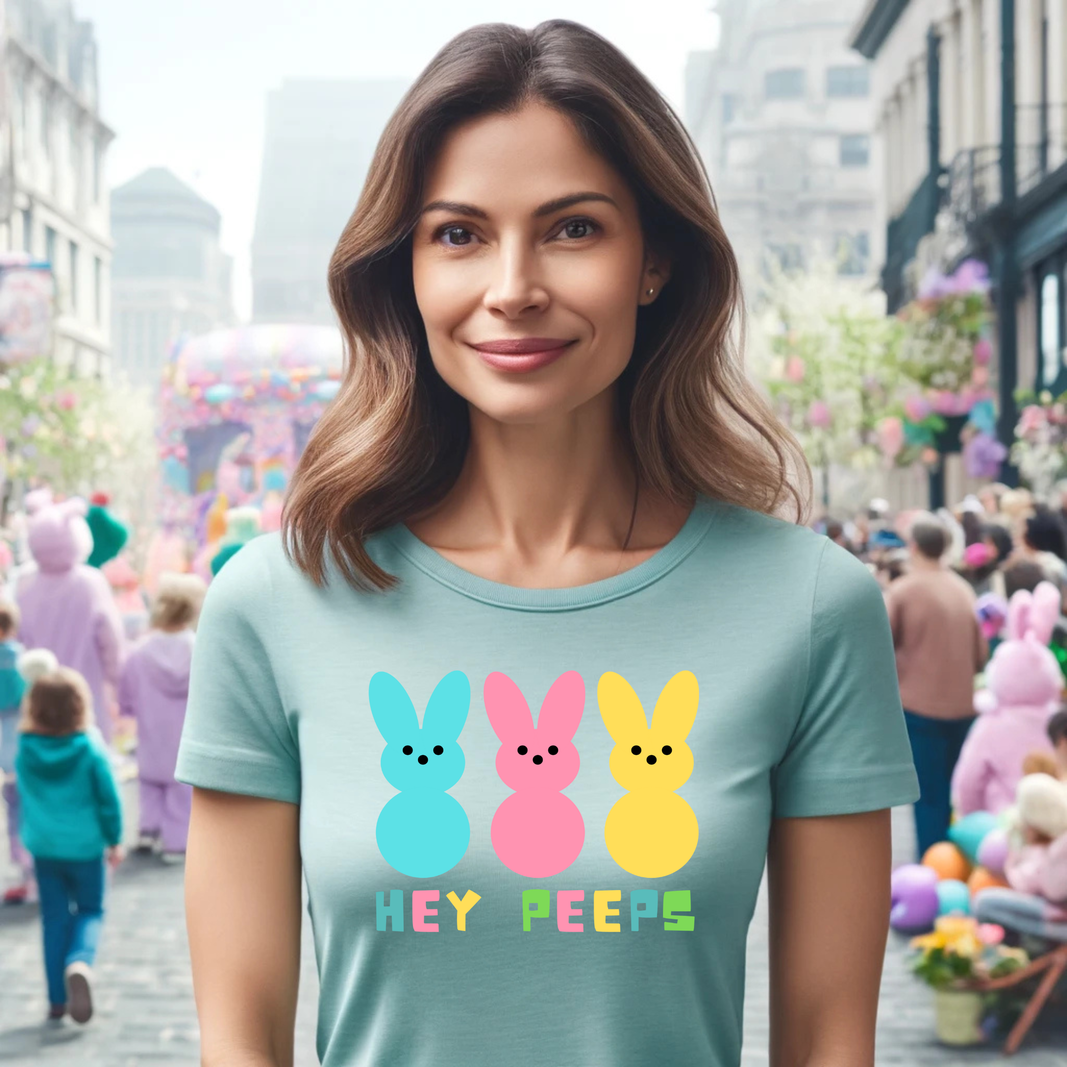 Hey Peeps Unisex Jersey Tee - Fun Easter Graphic T-Shirt