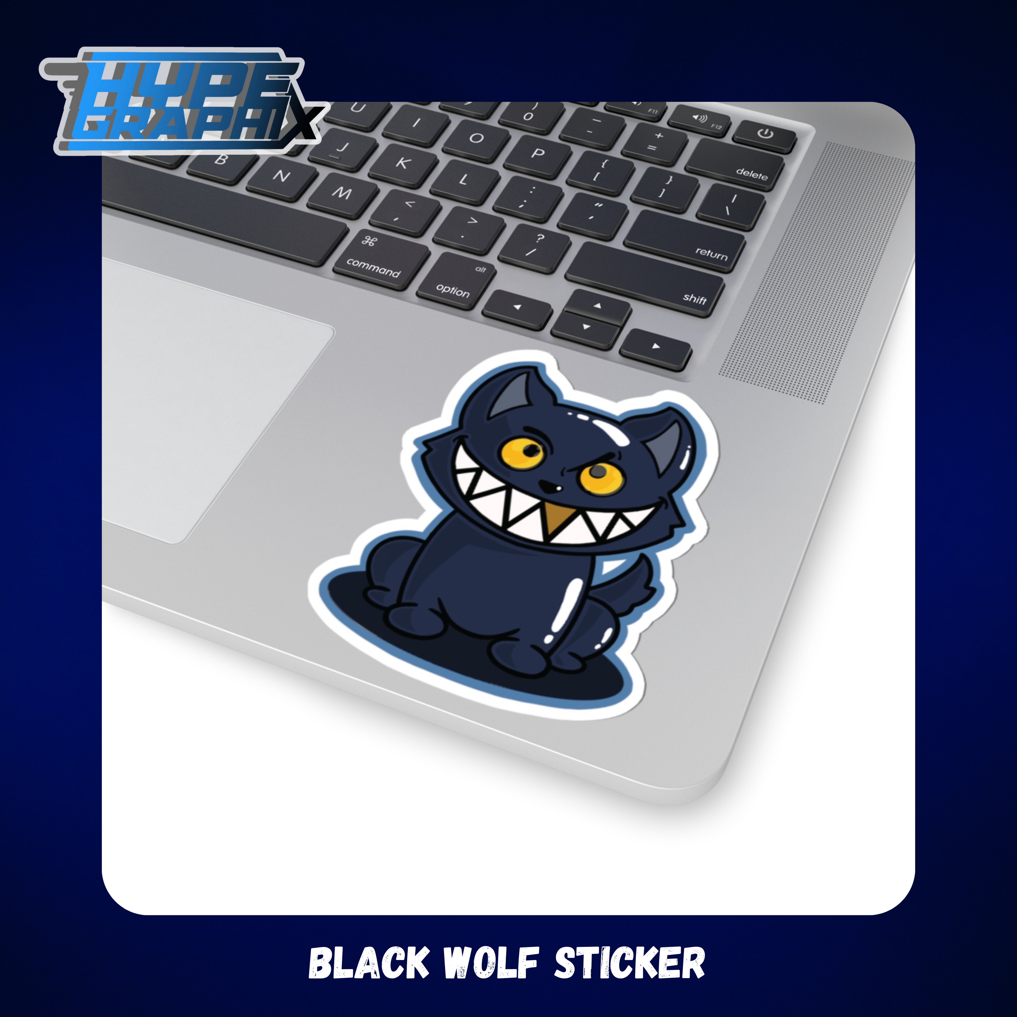 Black Wolf Kiss-Cut Stickers