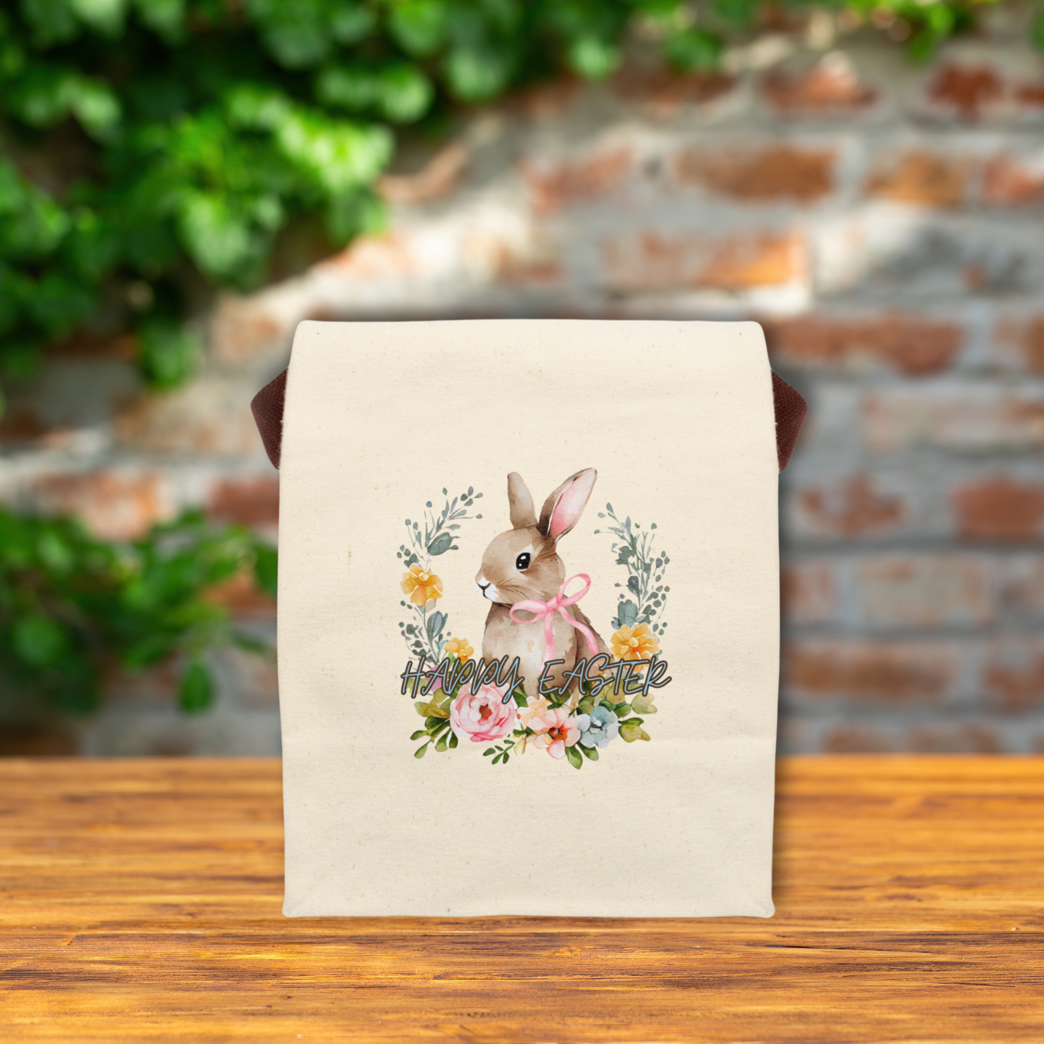 Happy Easter Vintage Canvas Lunch Bag With Strap – Durable, Stylish &amp; Eco-Friendly | Perfect for Work, School &amp; Picnics | Stylish &amp; Functional product thumbnail image