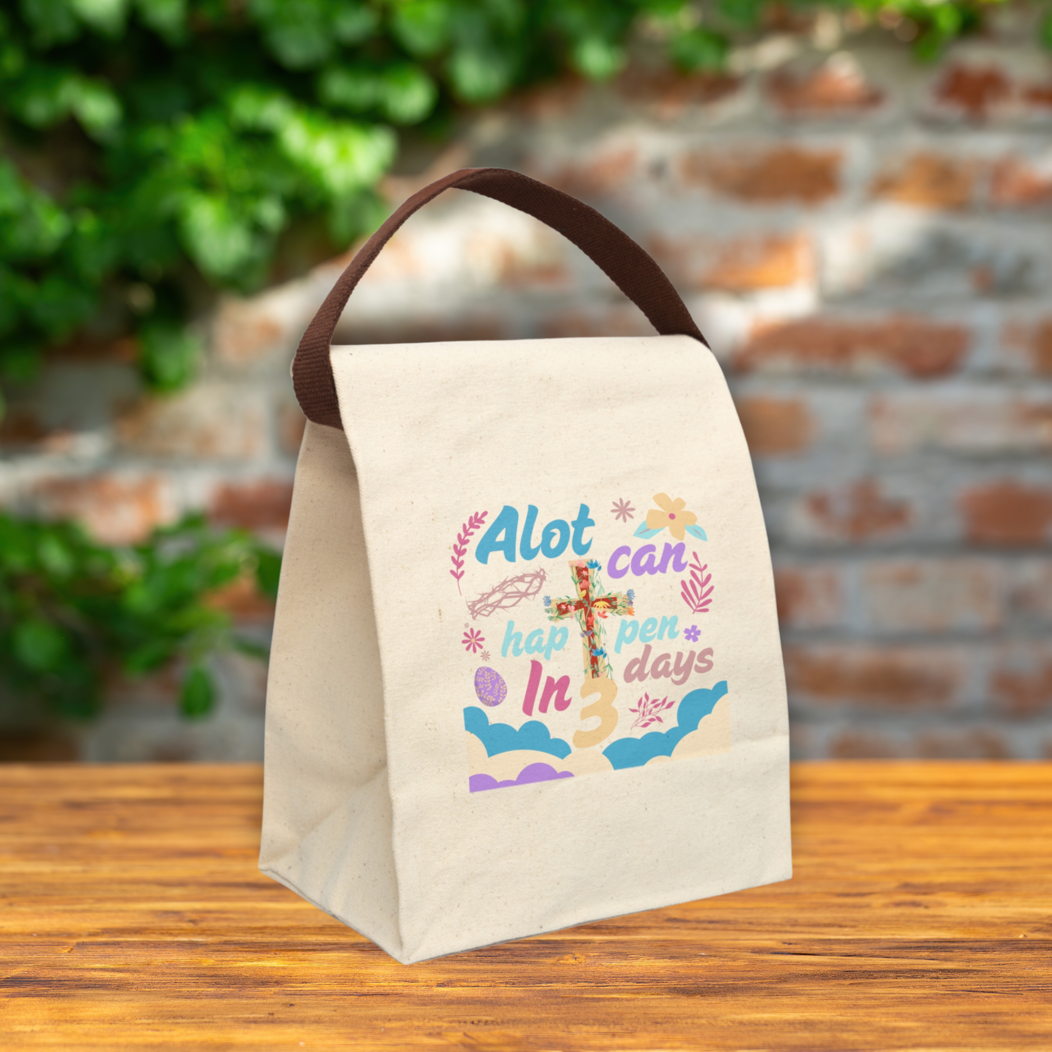 Alot can happen in 3 days Vintage Canvas Lunch Bag With Strap – Durable, Stylish &amp; Eco-Friendly | Perfect for Work, School &amp; Picnics | Stylish &amp; Functional product thumbnail image