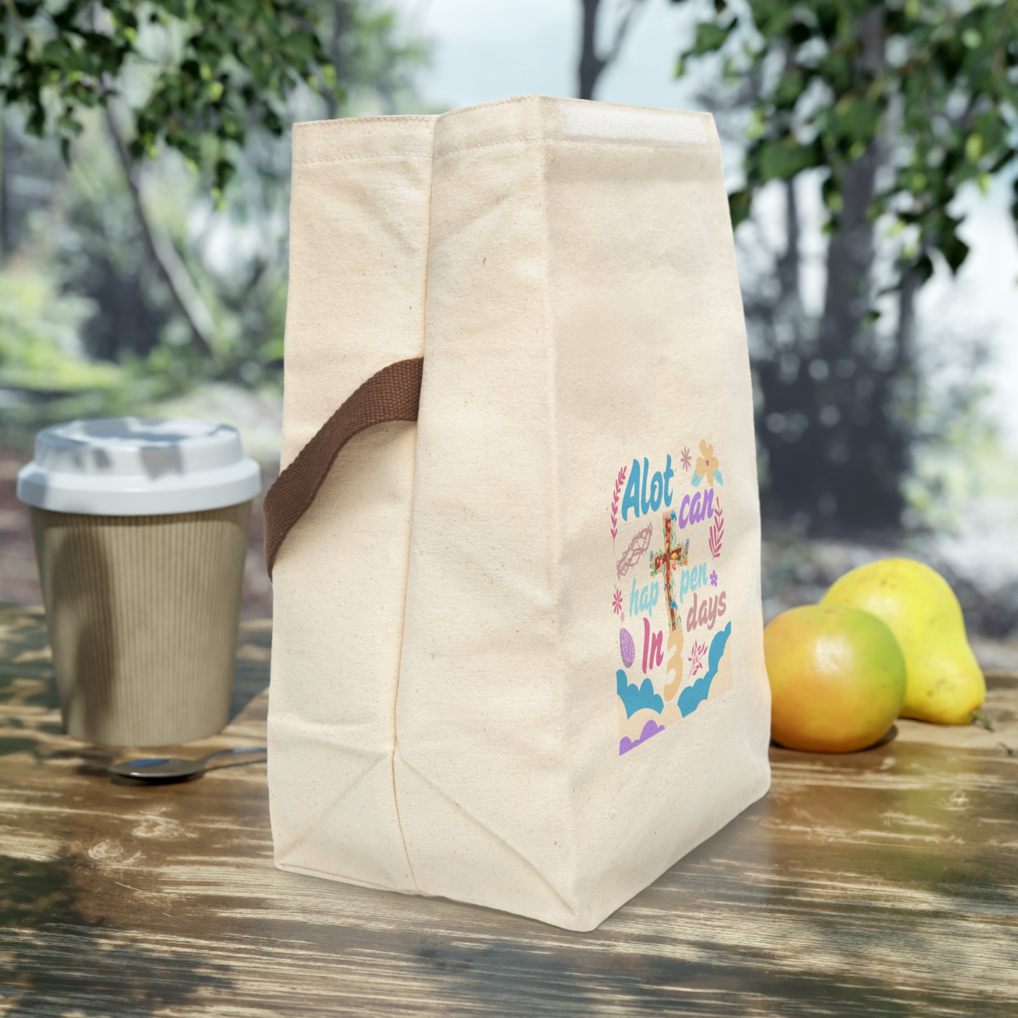 Alot can happen in 3 days Vintage Canvas Lunch Bag With Strap – Durable, Stylish &amp; Eco-Friendly | Perfect for Work, School &amp; Picnics | Stylish &amp; Functional product thumbnail image