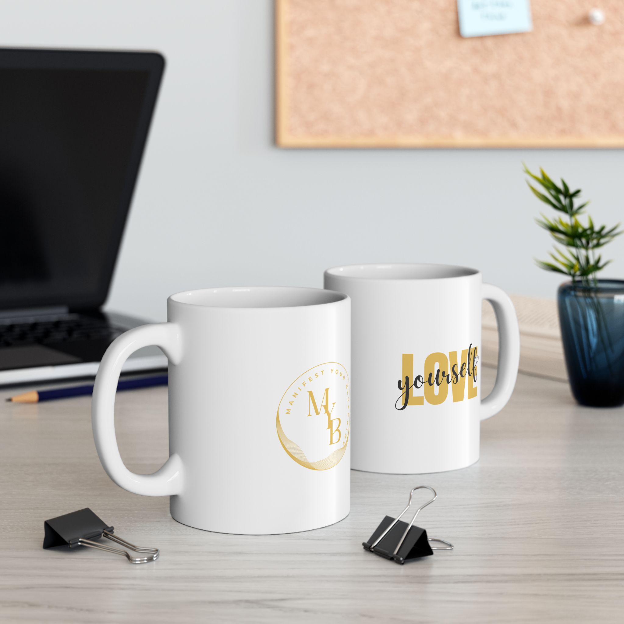 Manifest Your Blueprint Ceramic Mug - Sip Your Empowerment with MYB Logo product thumbnail image