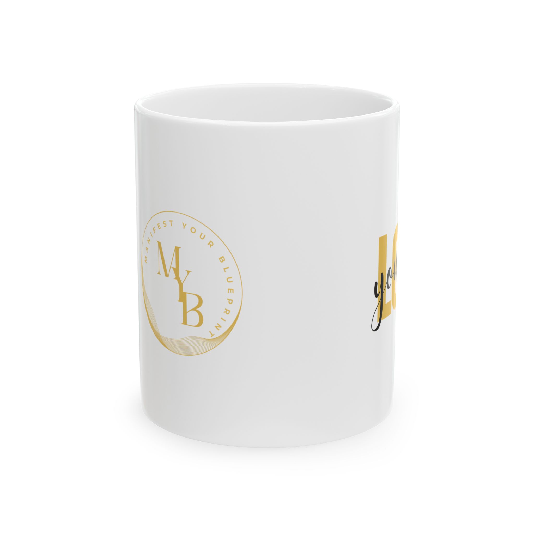 Manifest Your Blueprint Ceramic Mug - Sip Your Empowerment with MYB Logo product thumbnail image
