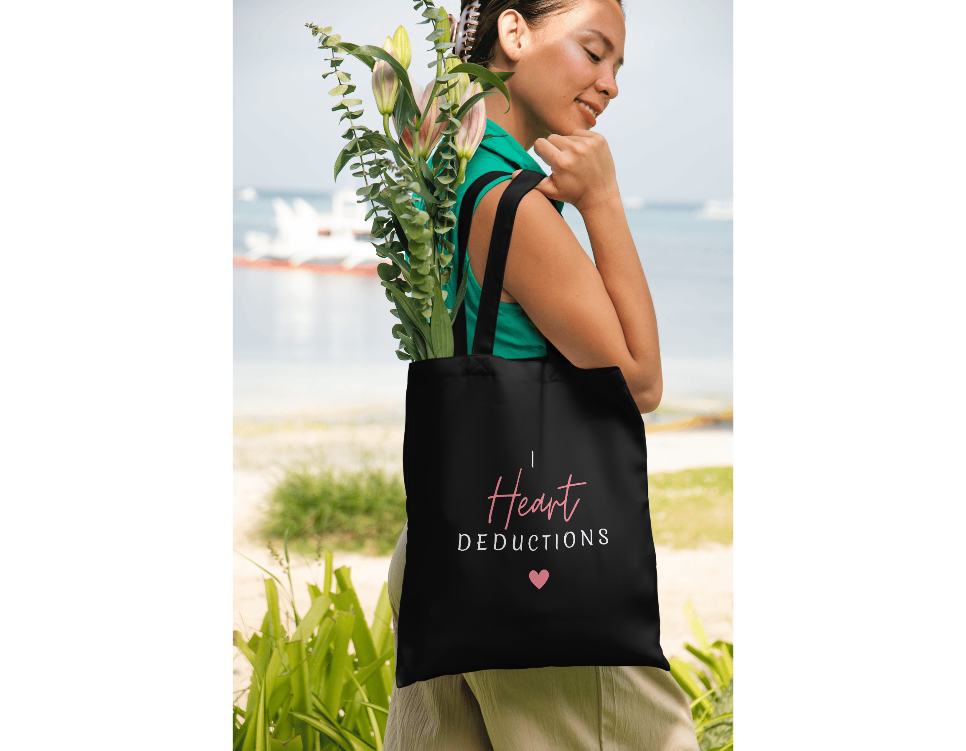 I Heart Deductions Tote Bag - Fun &amp; Stylish Canvas Bag for Everyday Use product thumbnail image