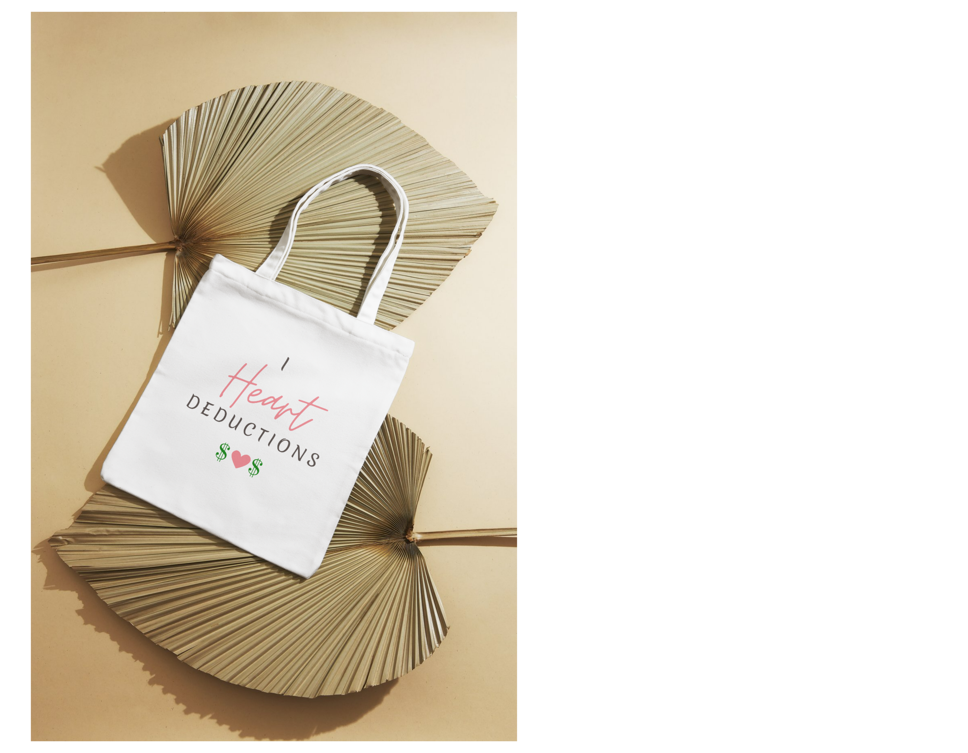 I Heart Deductions Cotton Canvas Tote Bag - Perfect for Tax Season! product thumbnail image