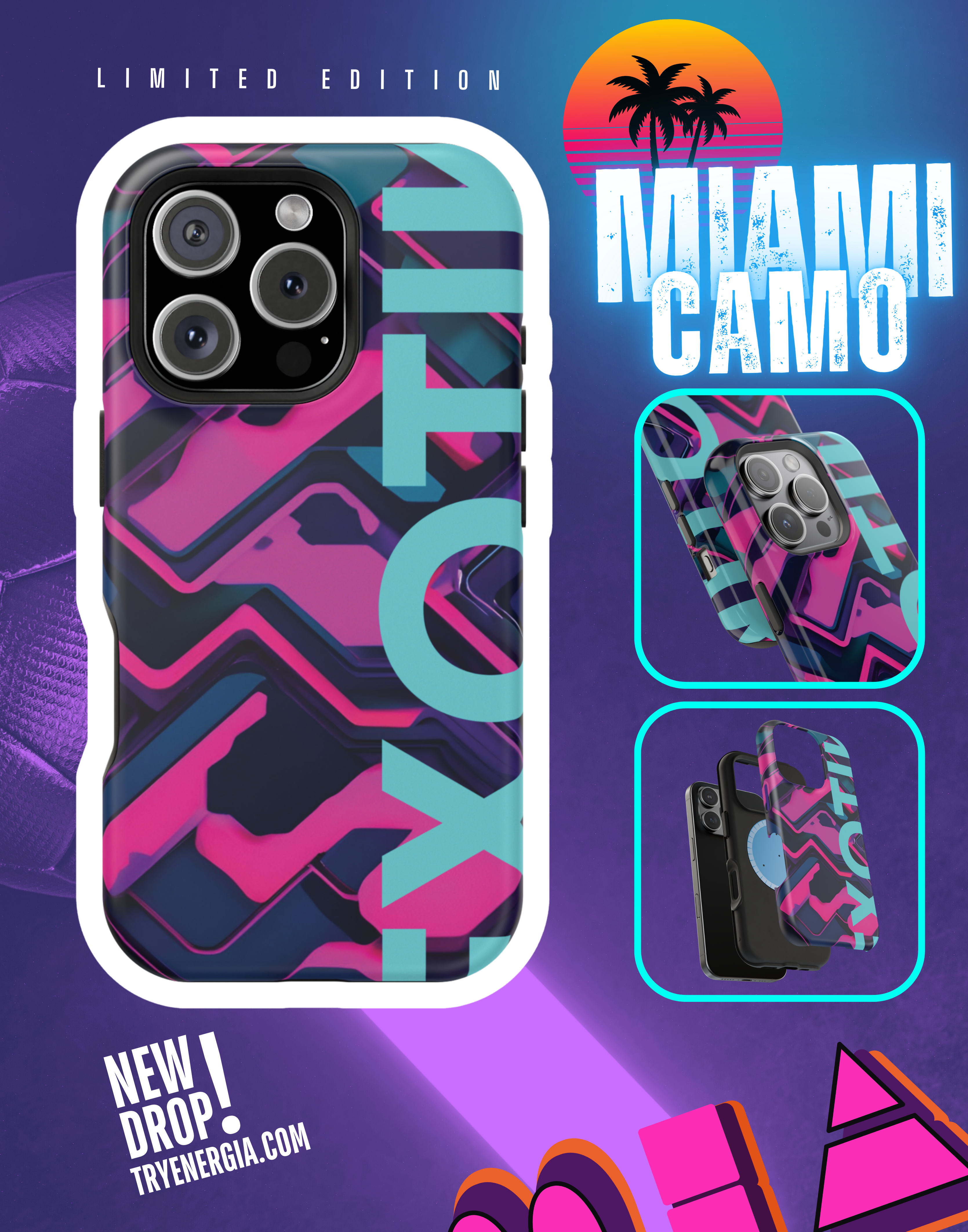 iPhone - Miami Camo Magnetic Tough Case product thumbnail image iPhone - Miami Camo Magnetic Tough Case product thumbnail image