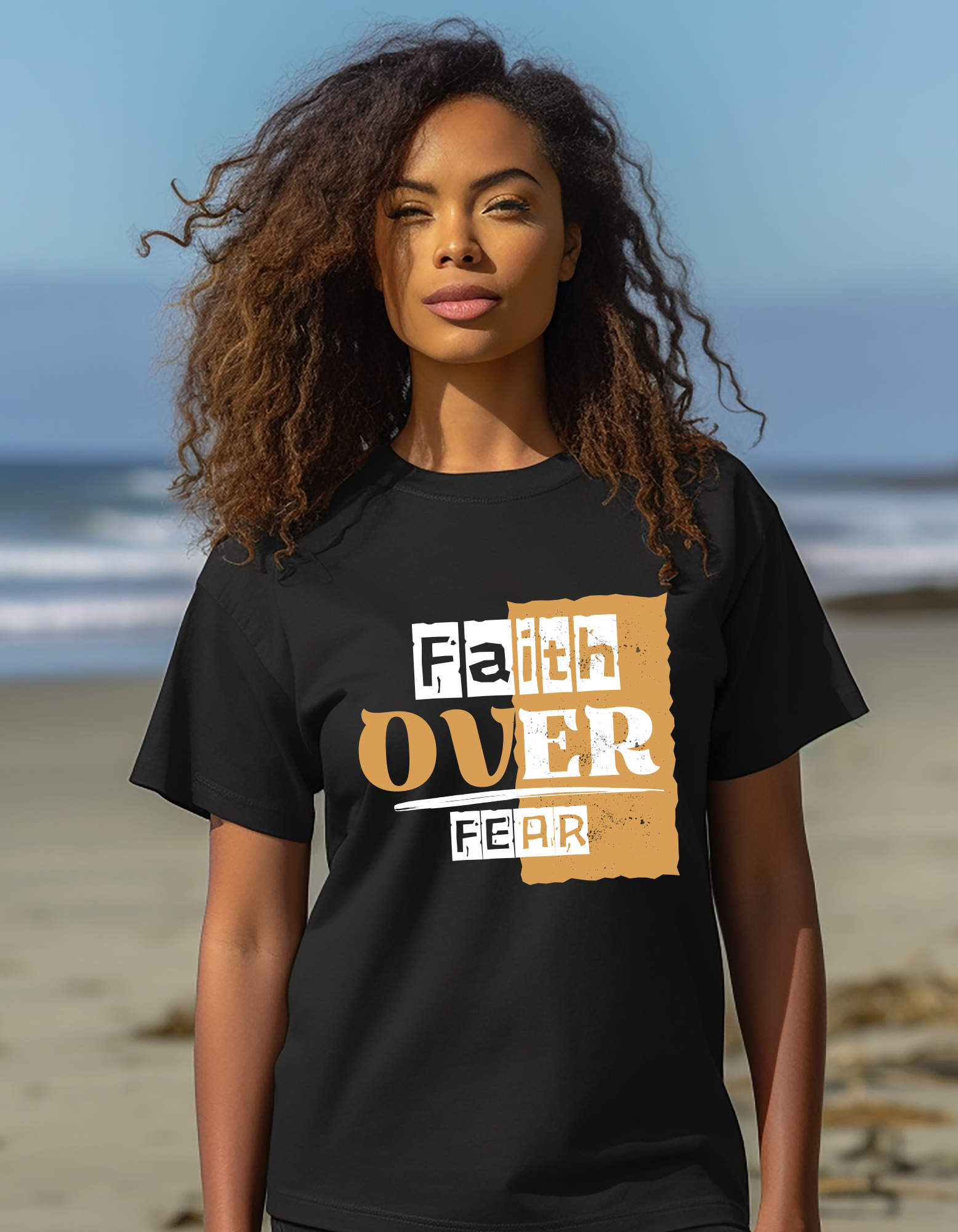 Faith Over Fear Unisex Heavy Cotton Tee - Inspirational Graphic T-Shirt