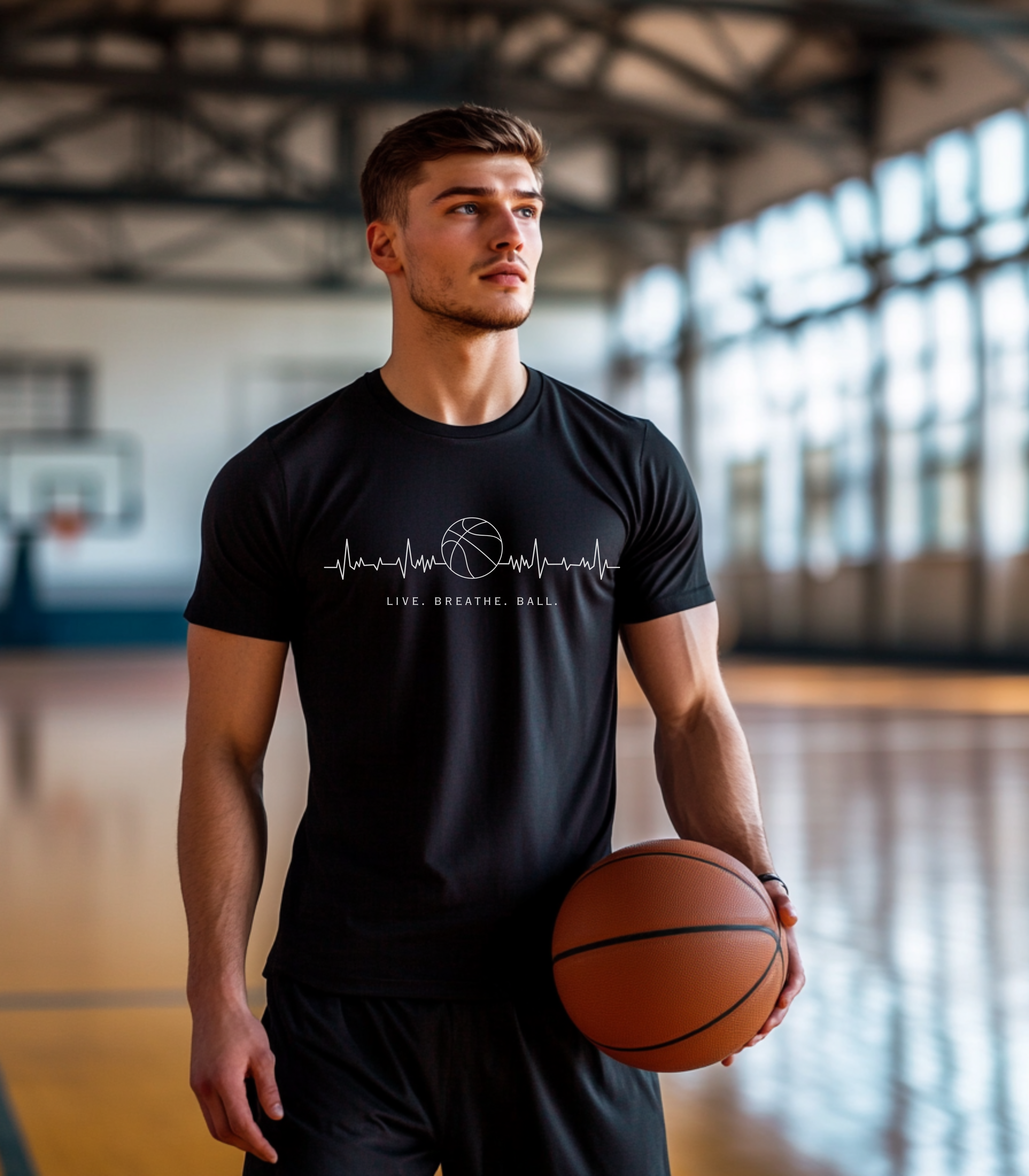Live, Breathe, Ball Graphic Tshirt, Basketball Lovers shirt, Basketball Team gifts, March Madness, It's Bracket Season, Basketball Shirts  product thumbnail image