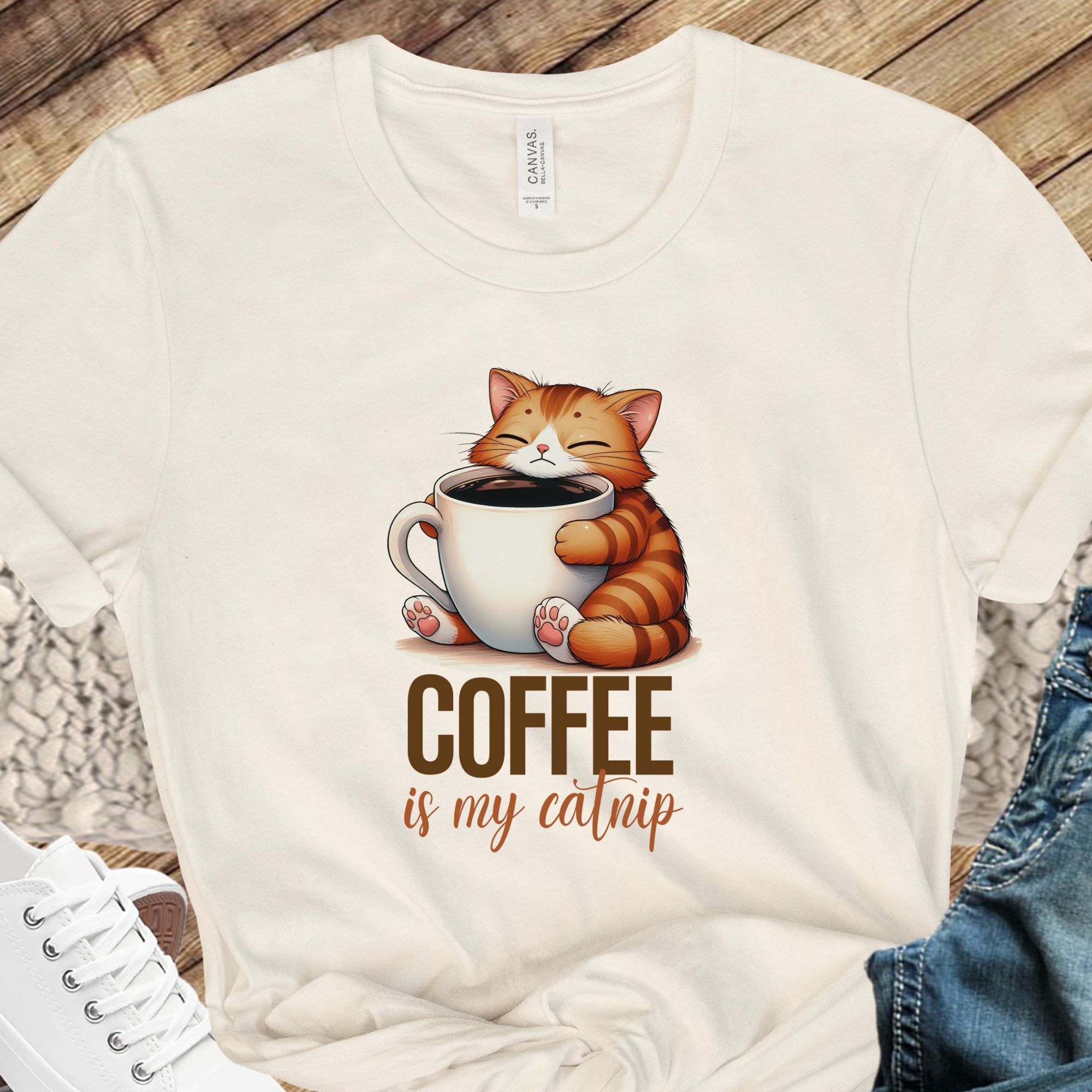 Coffee Is My Catnip Cat Shirt product thumbnail image