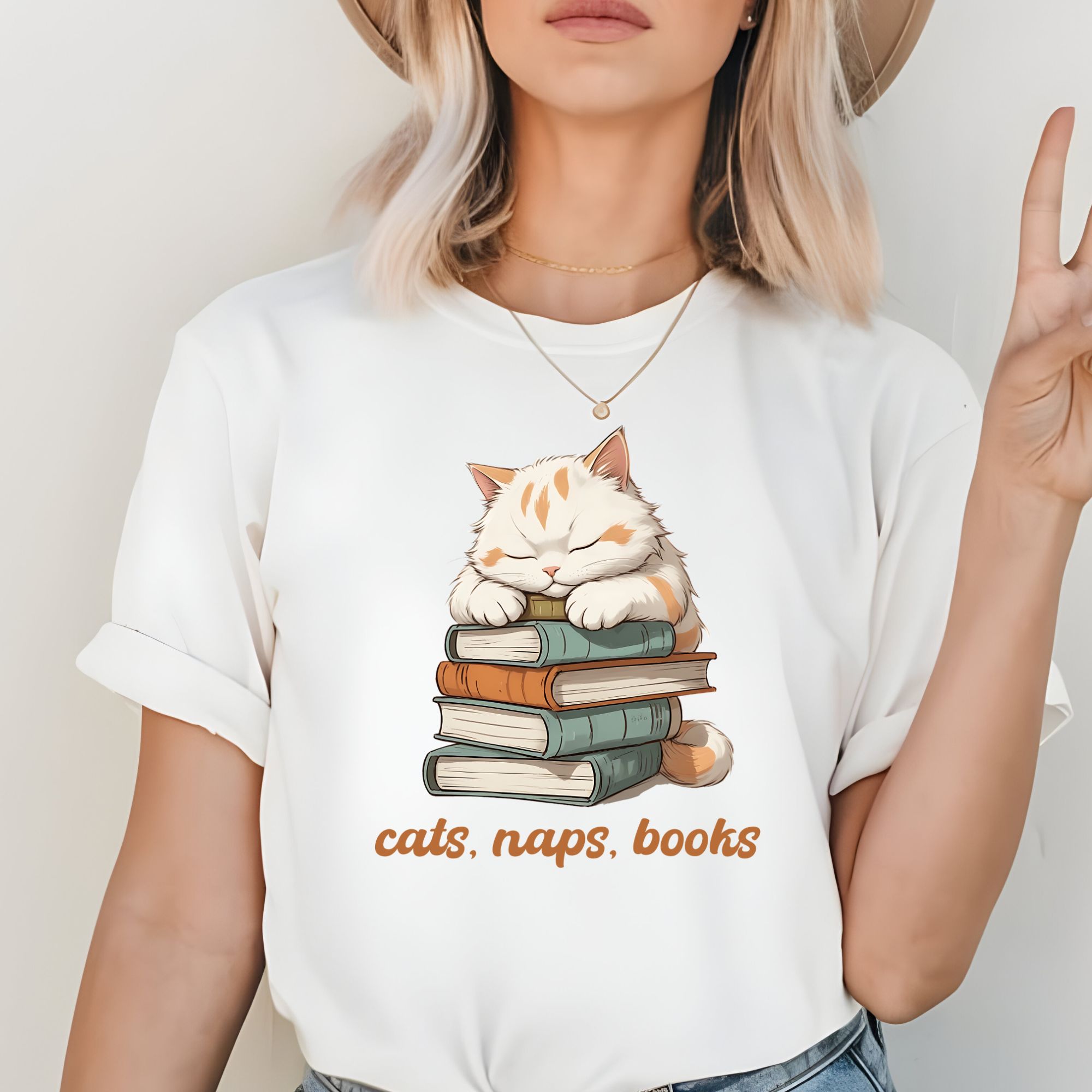 Vintage Cats, Naps, and Books Cat Shirt product thumbnail image