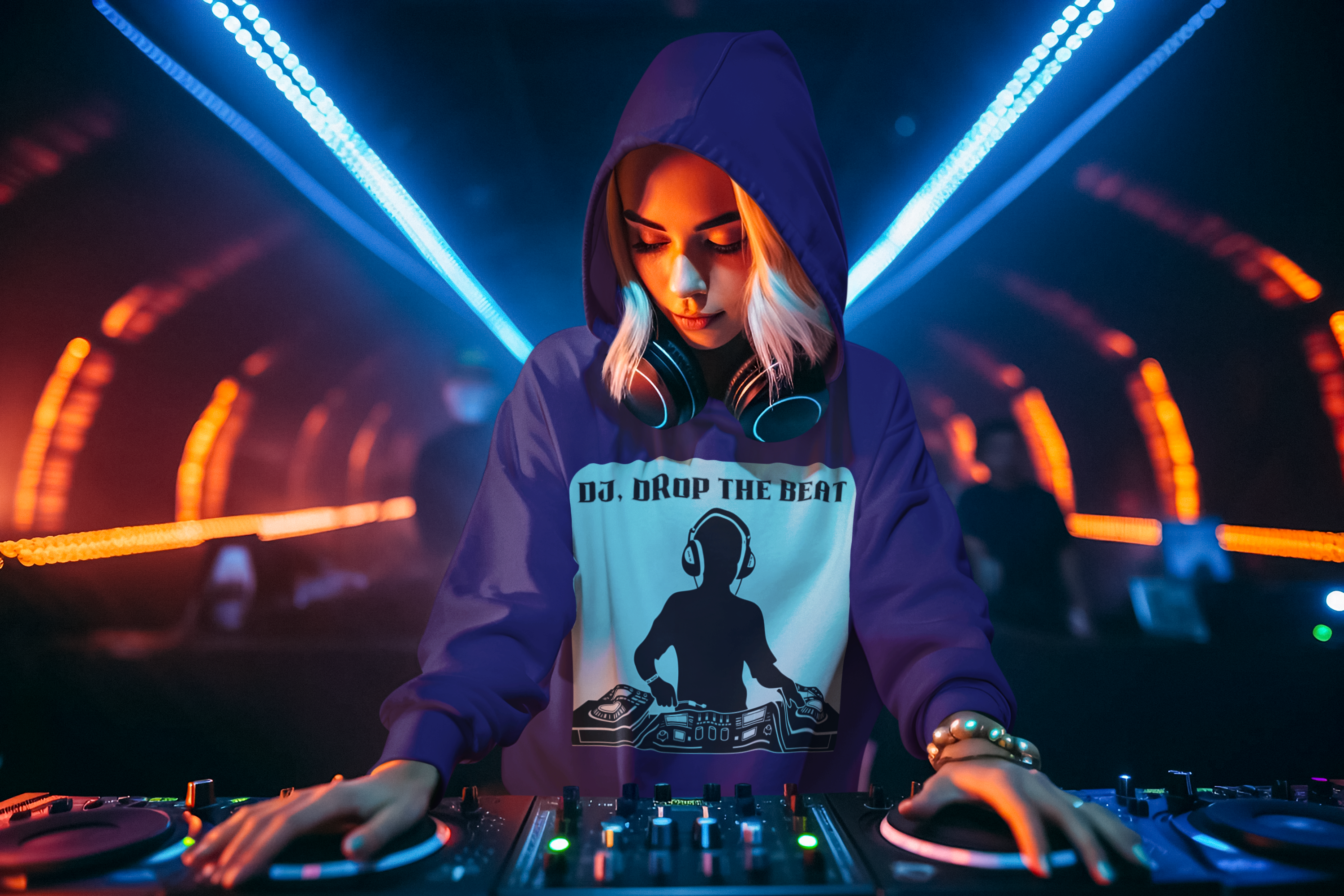 DJ Drop The Beat Unisex Hoodie - Heavy Blend Sweatshirt for Music Lovers product thumbnail image