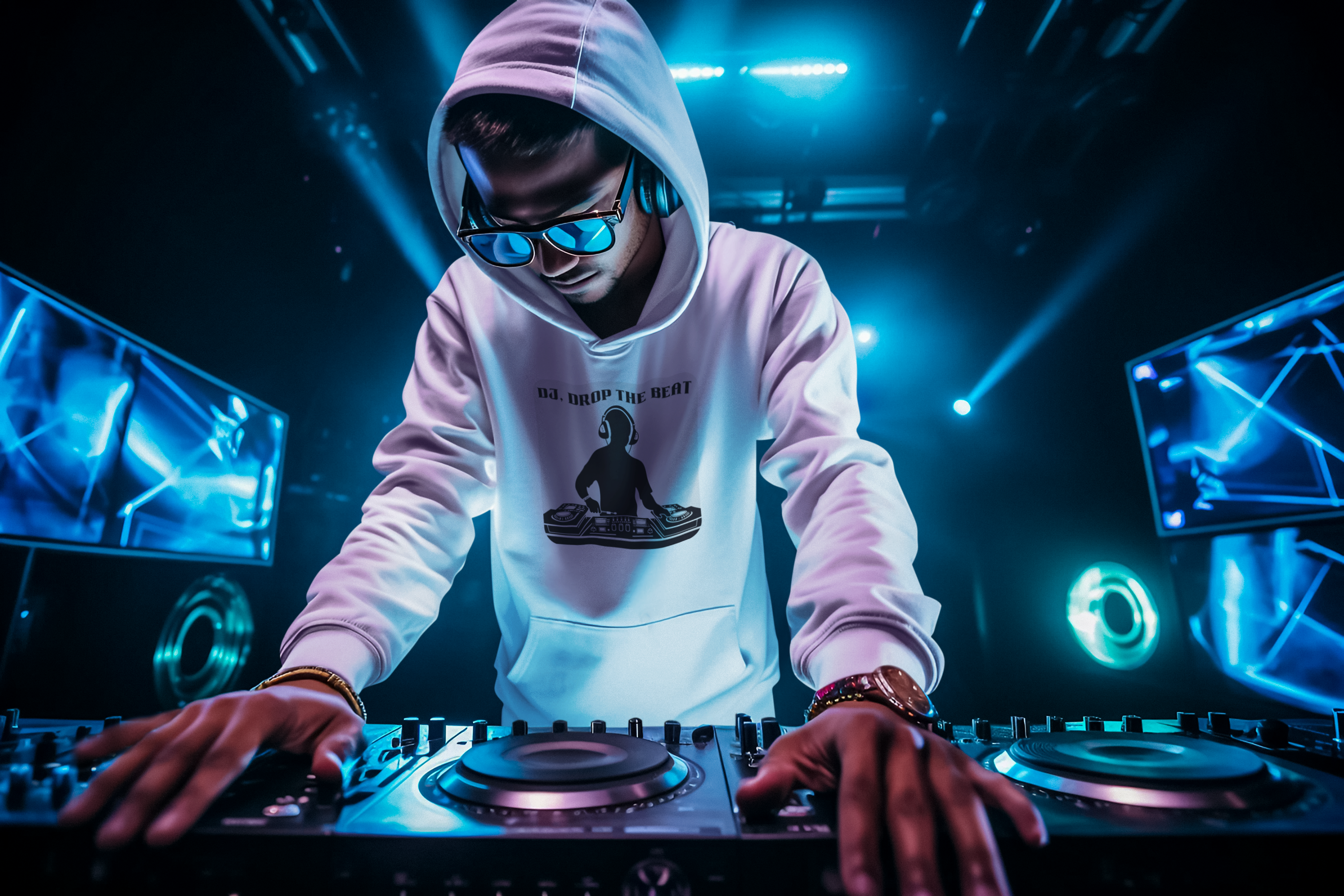DJ Drop The Beat Unisex Hoodie - Heavy Blend Sweatshirt for Music Lovers product thumbnail image