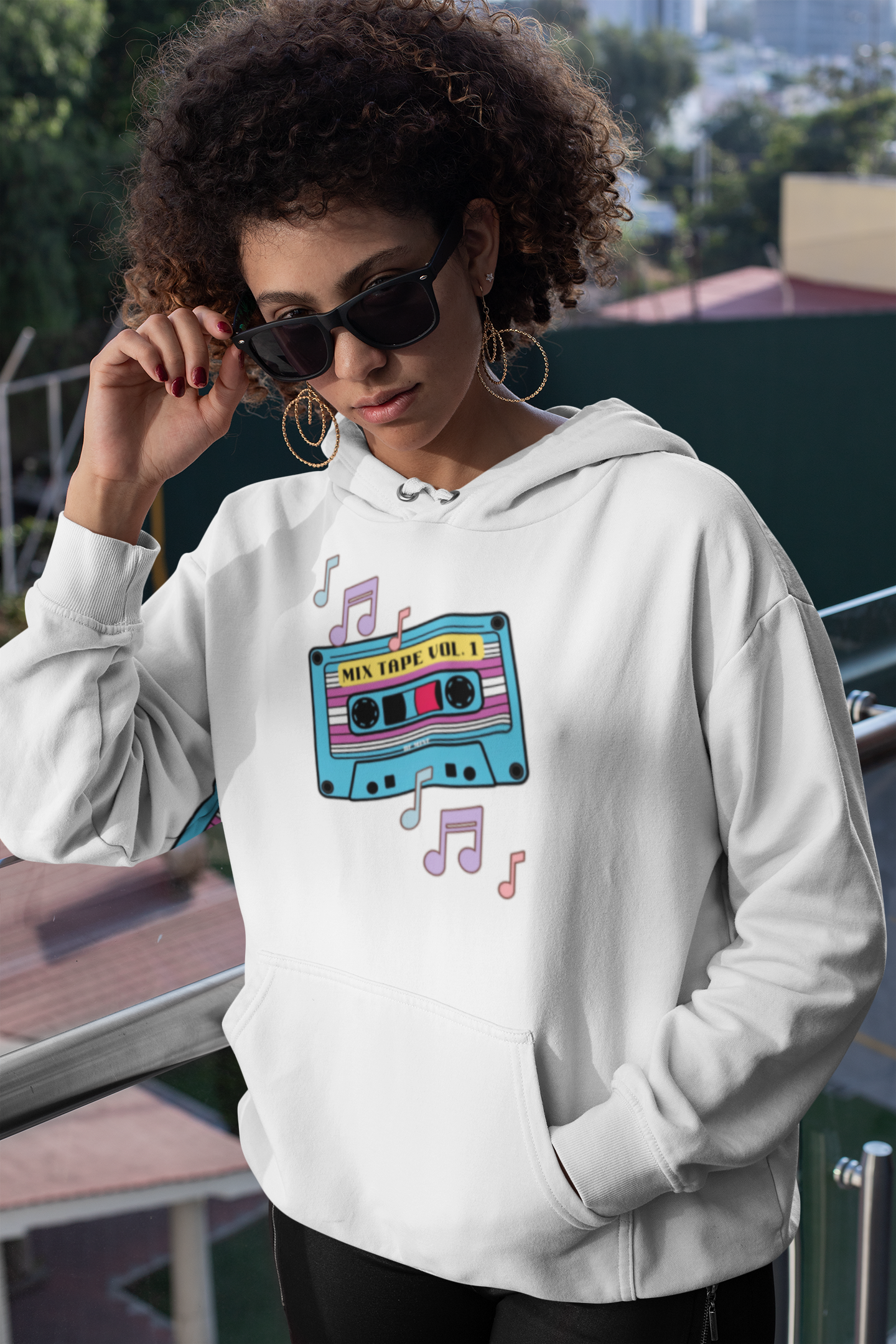 Retro Music Hoodie with Cassette Design - Unisex Heavy Blend Sweatshirt product thumbnail image Retro Music Hoodie with Cassette Design - Unisex Heavy Blend Sweatshirt product thumbnail image