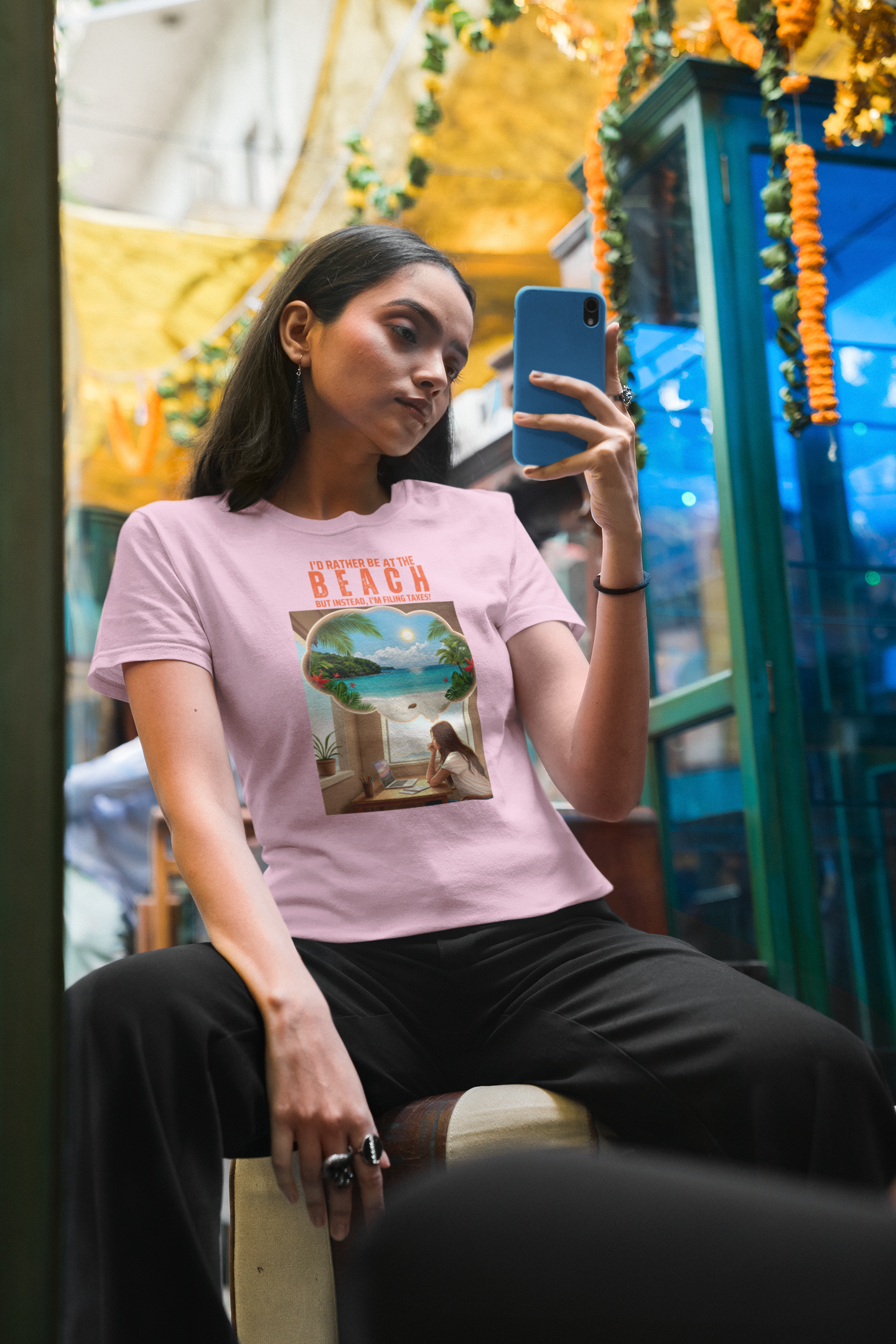 I'd Rather Be at the Beach Women's Tee - Funny Tax Shirt for Beach Lovers product thumbnail image