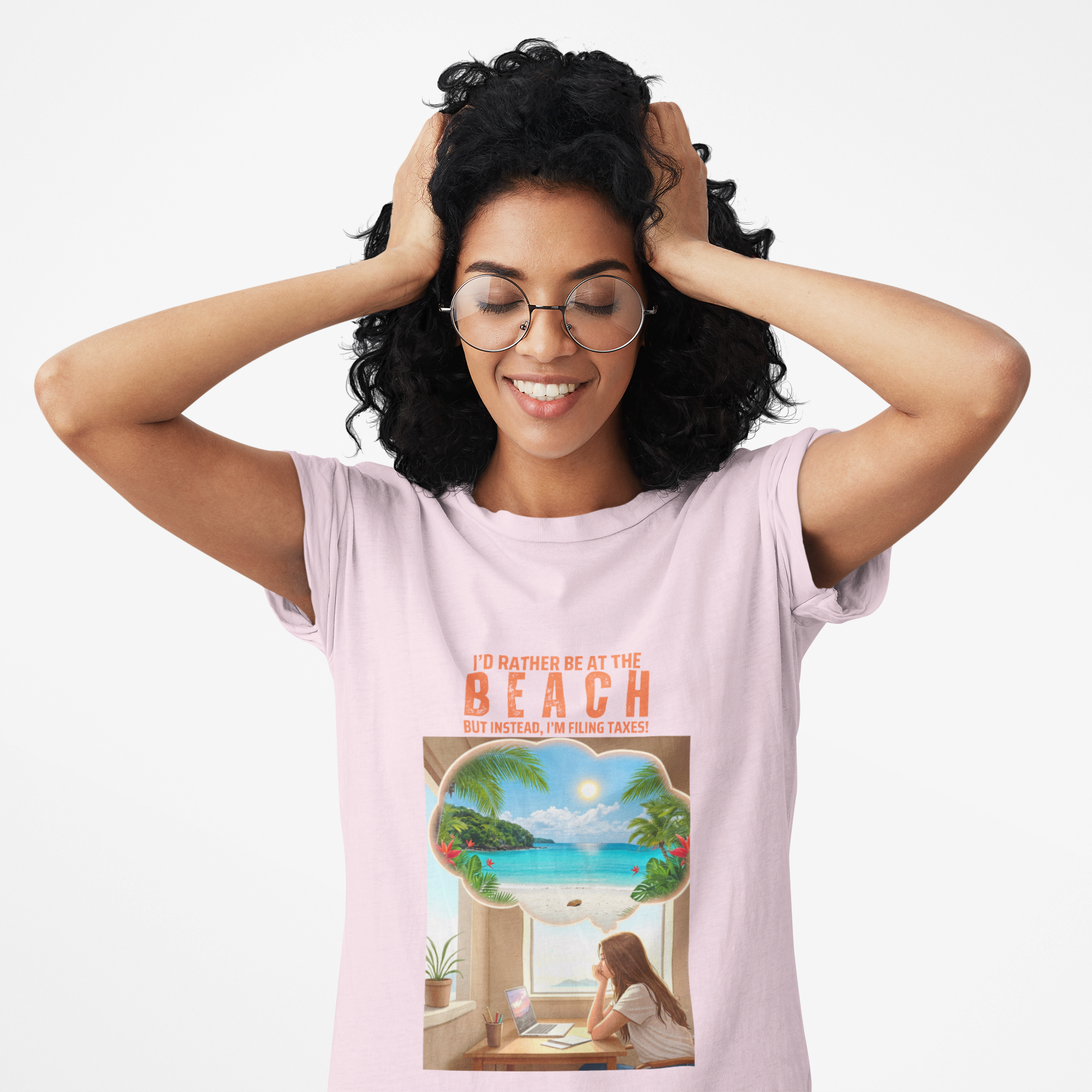 I'd Rather Be at the Beach Women's Tee - Funny Tax Shirt for Beach Lovers product thumbnail image