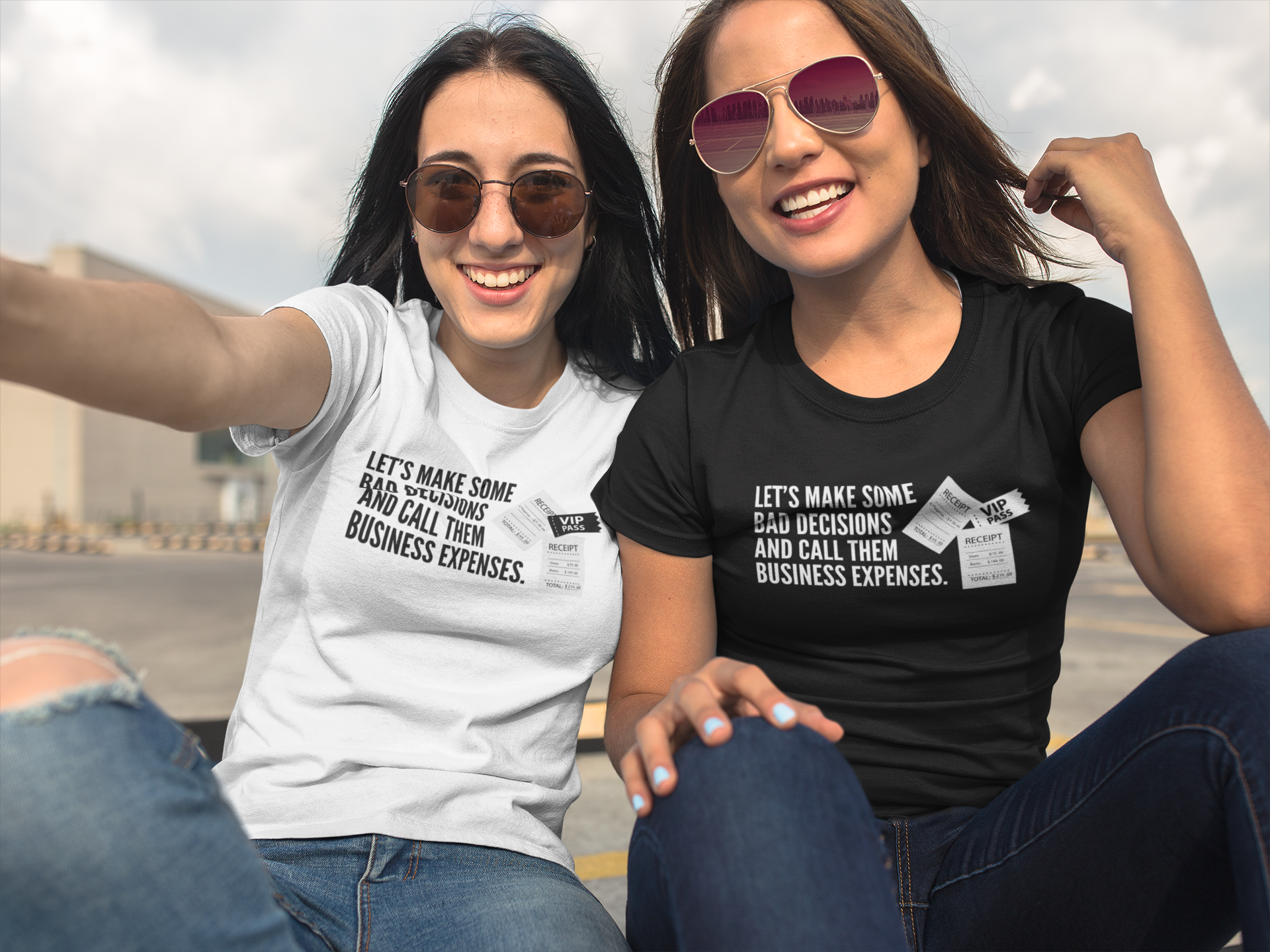 "Bad Decisions Business Expenses" - Funny Business Expenses T-Shirt product thumbnail image "Bad Decisions Business Expenses" - Funny Business Expenses T-Shirt product thumbnail image